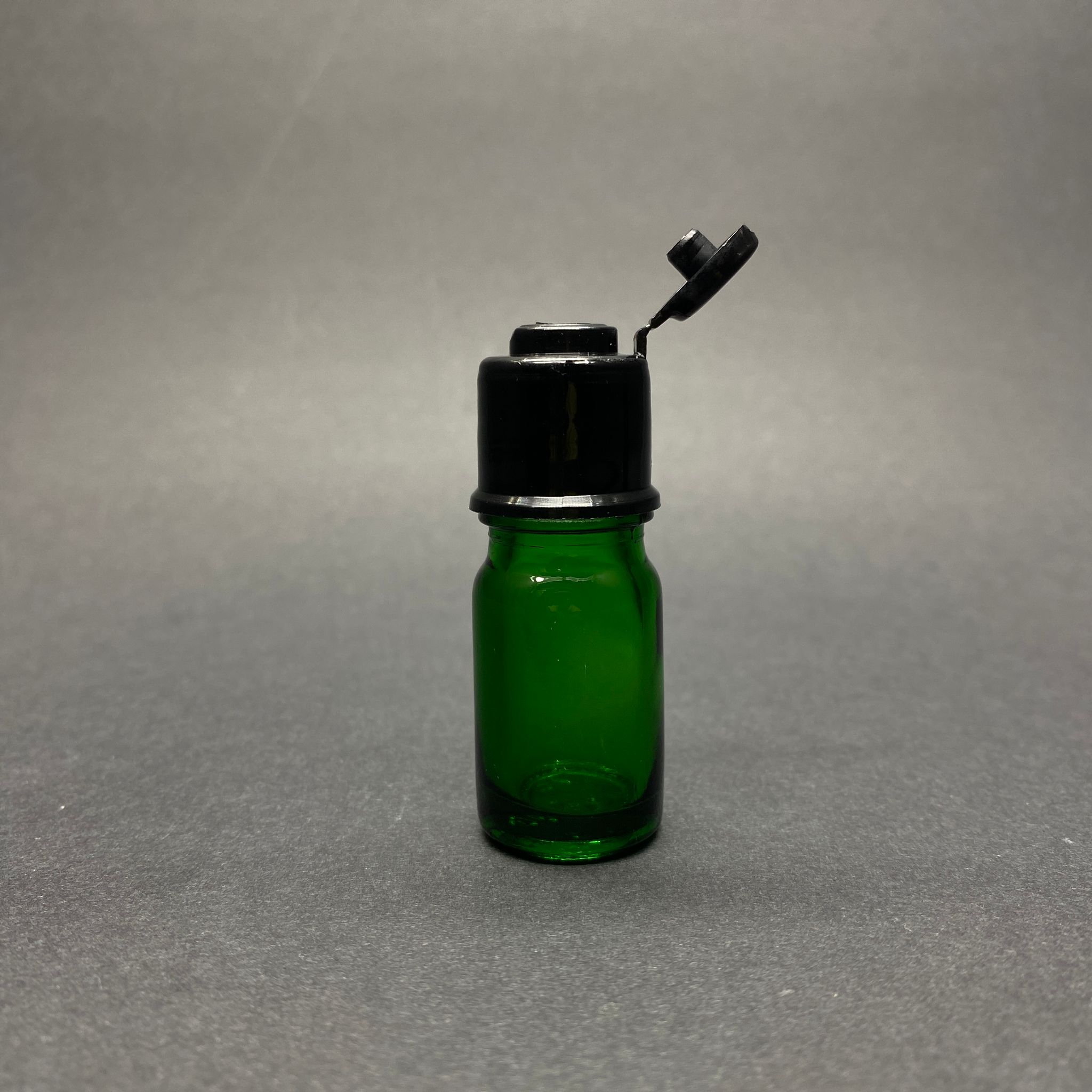 5 Cc Yeşil Cam Şişe - Siyah Fliptop Kapaklı - 5 Ml Yeşil Cam Şişe