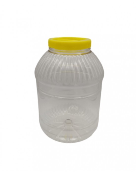 5 Litre Pet Kavanoz - Sarı Plastik Kapaklı - 5000 Cc Pet Kavanoz - Turşu Ve Zeytin Kurumunda Kullanılabilir