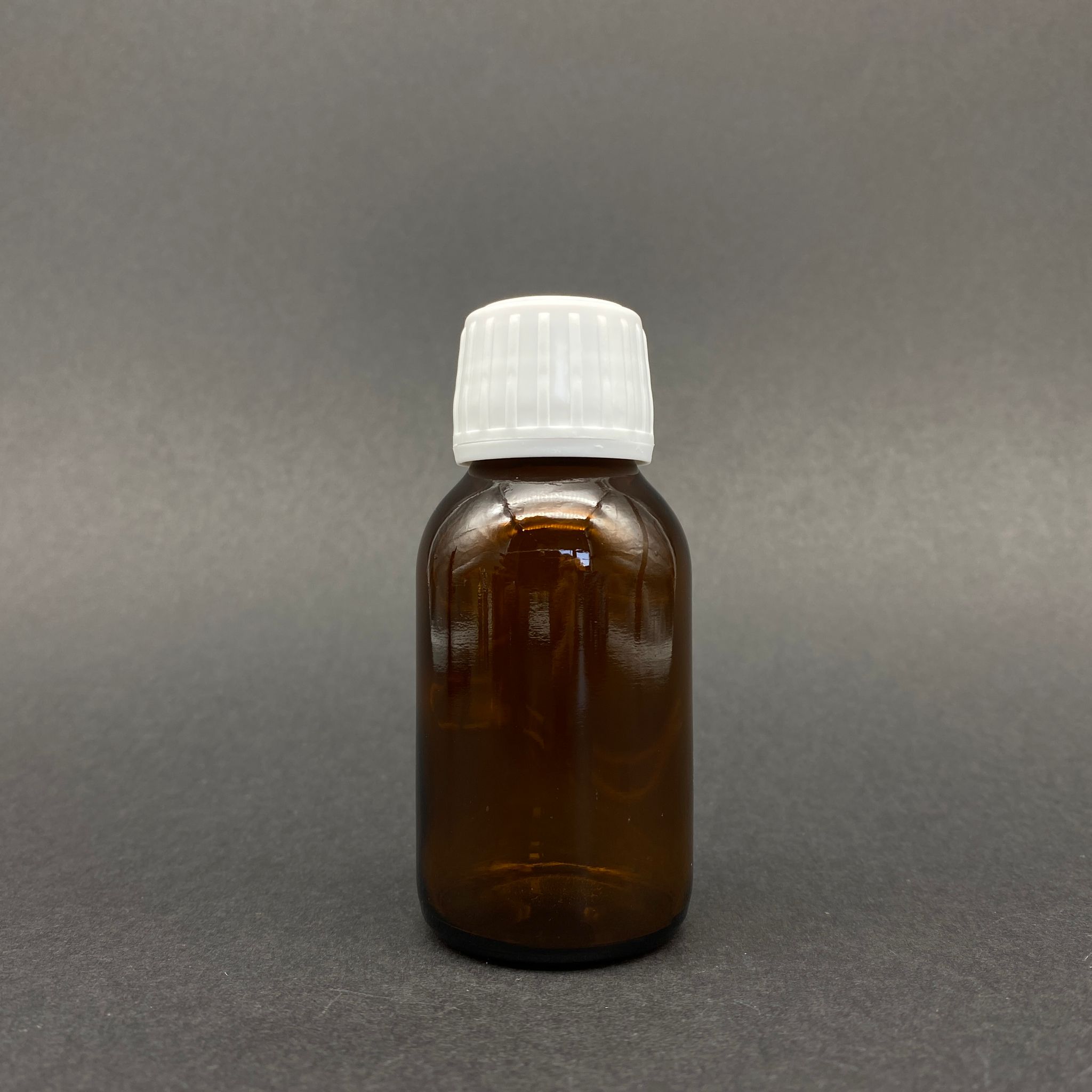 50 Cc Amber Cam Şişe - Beyaz Kilitli Kapaklı - 50 Ml Kahverengi Boş Şurup Şişesi (Ağız Çapı 25 Mm) - 50 Ml Ecza Şişesi