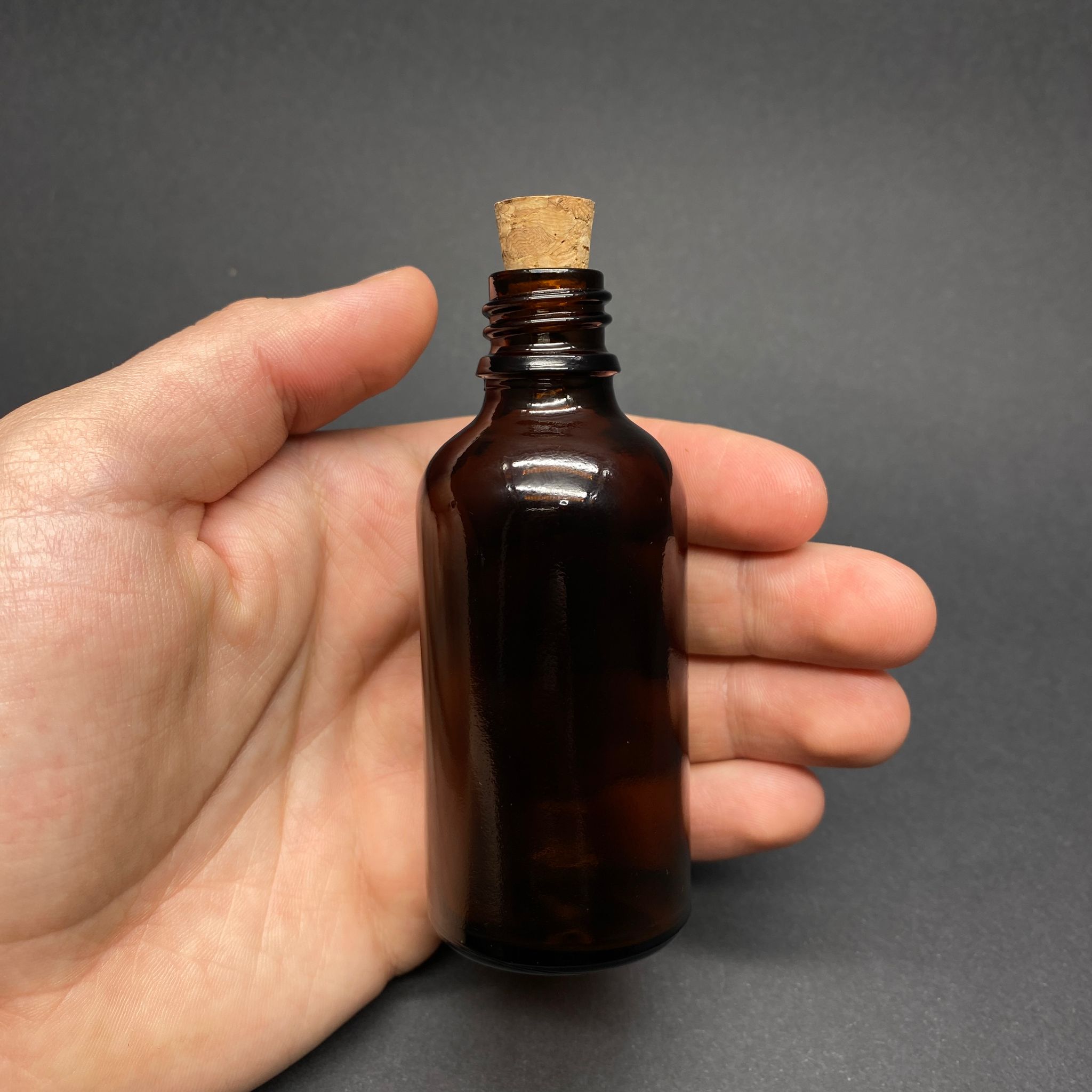 50 Cc Amber Cam Şişe - Mantar Tıpalı - 50 Ml Kahverengi Mantarlı Cam Şişe