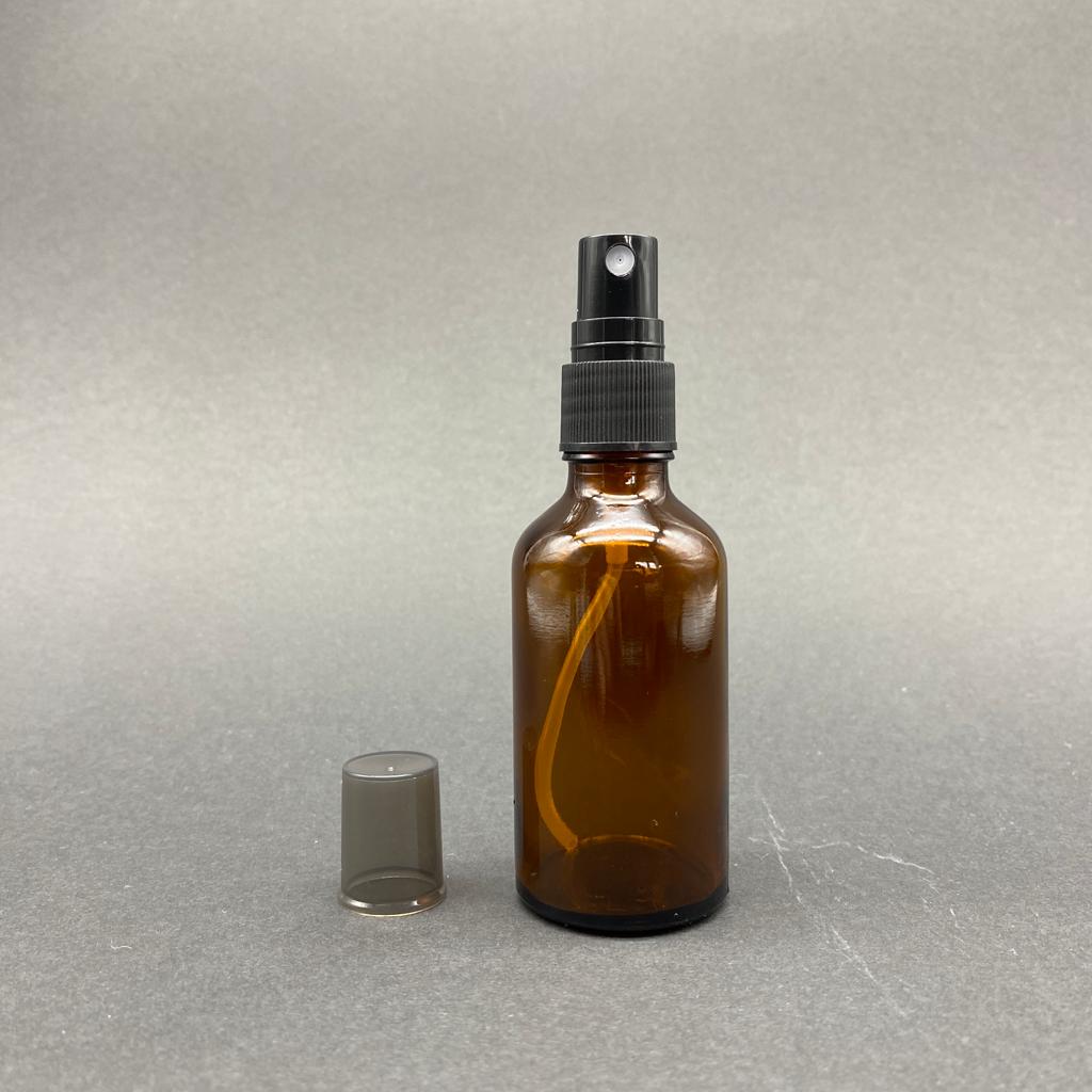 50 Cc Amber Cam Şişe Siyah Spreyli Takım - 50 Ml Parfüm Şişesi