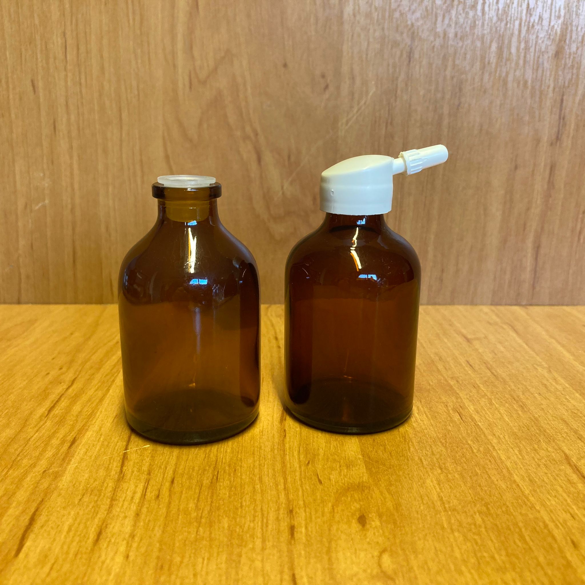 50 Cc Amber Flakon Penisilin Şişesi - Beyaz Tank Damlalıklı - Plastik Tıpalı - 50 Ml Damlalıklı Kahverengi Cam Şişe