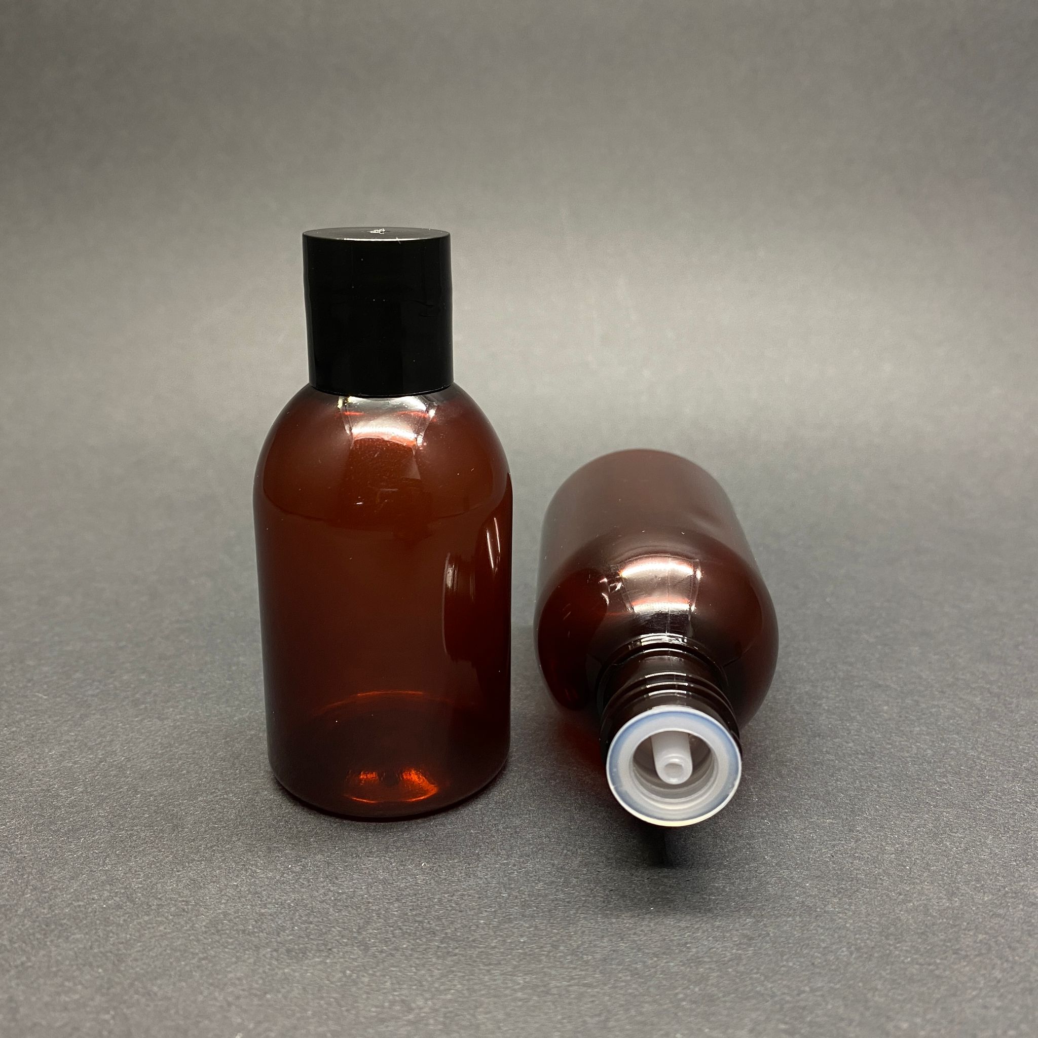 50 Cc Amber Pet Şişe - Siyah Kapaklı - 50 Ml Kahverengi İçten Damlalıklı Plastik Şişe