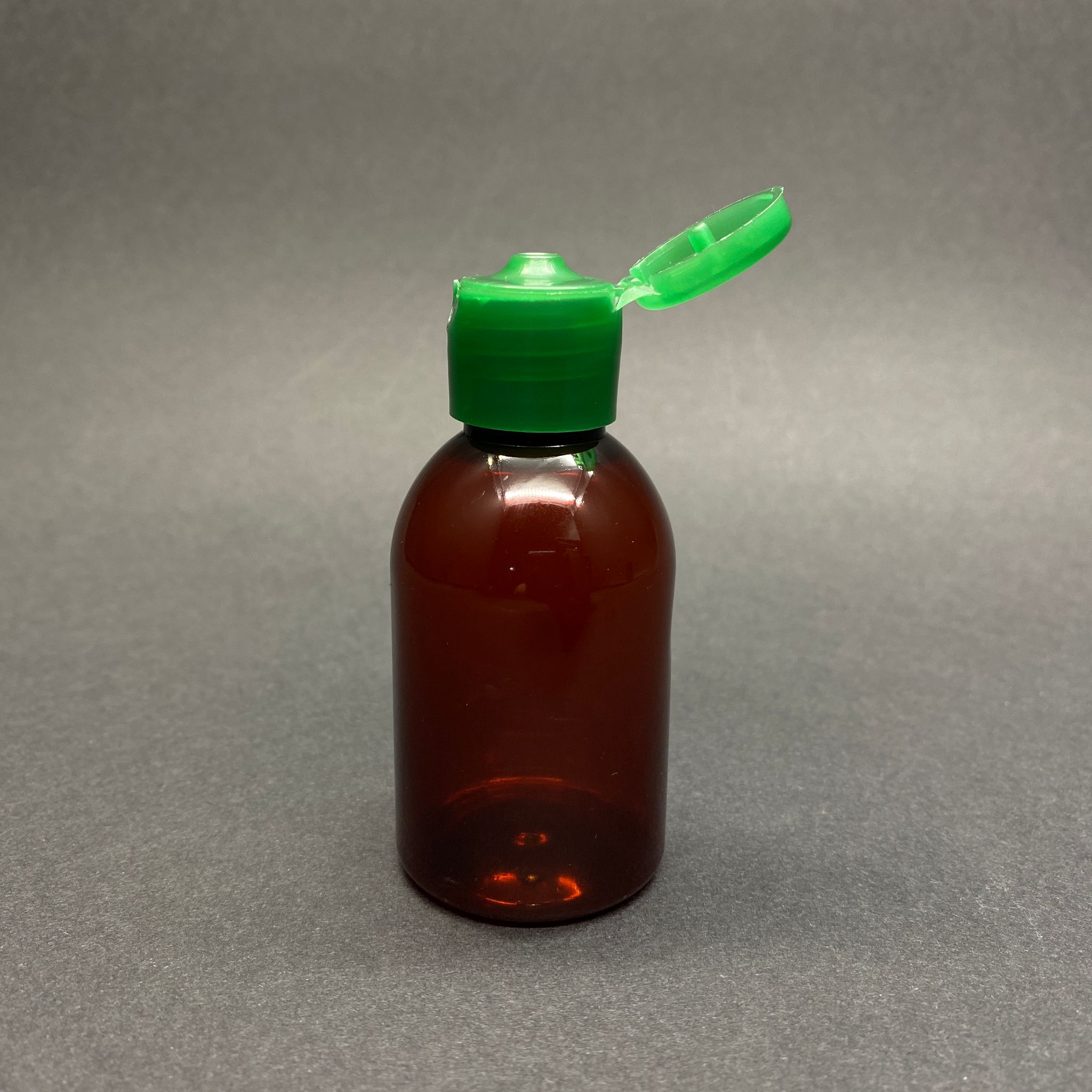 50 Cc Amber Pet Şişe - Yeşil Fliptop Akıtıcı Kapaklı - 50 Ml Kahverengi Plastik Şişe