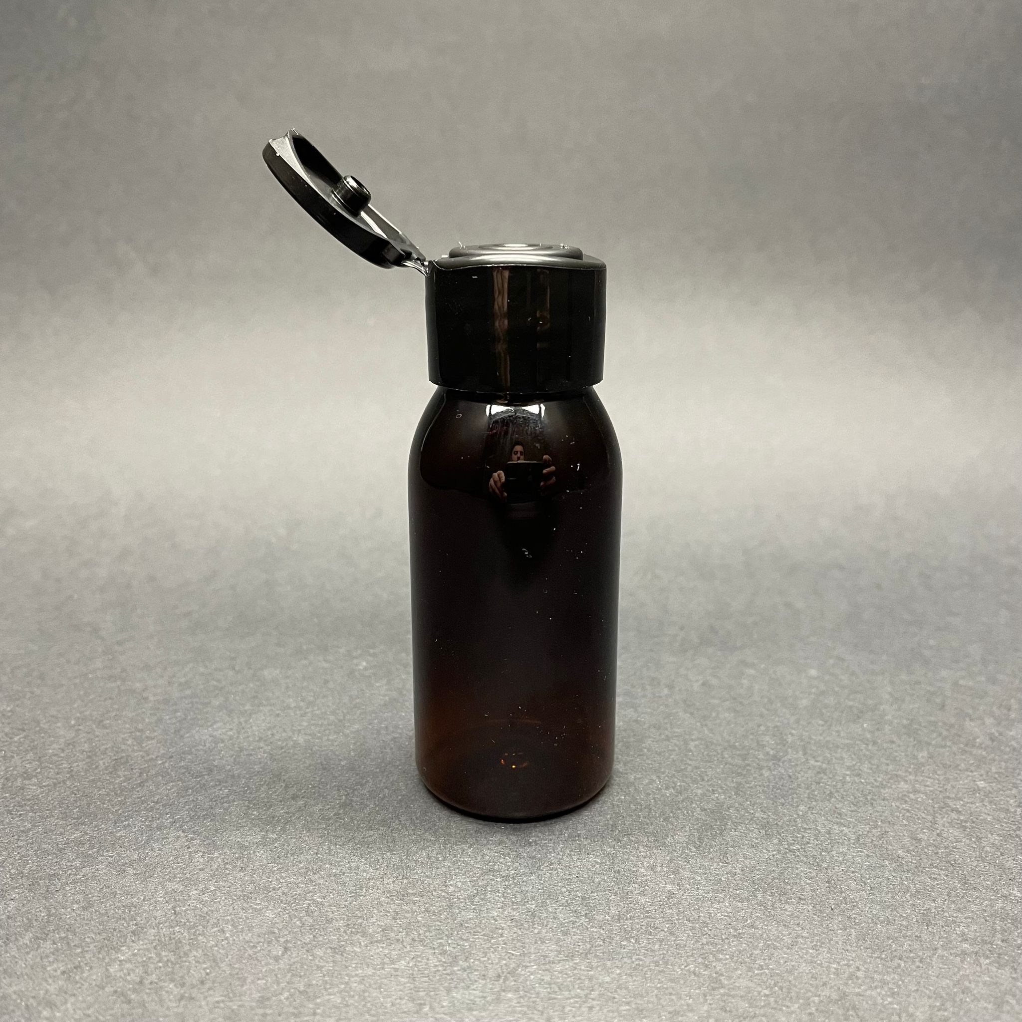 50 Cc Amber Sert Model Pet Şişe  - Siyah Fliptop Açılır Kapanır Kapaklı - 50 Ml Kahverengi Akıtıcılı Plastik Şişe - Kapak Üst Kalite