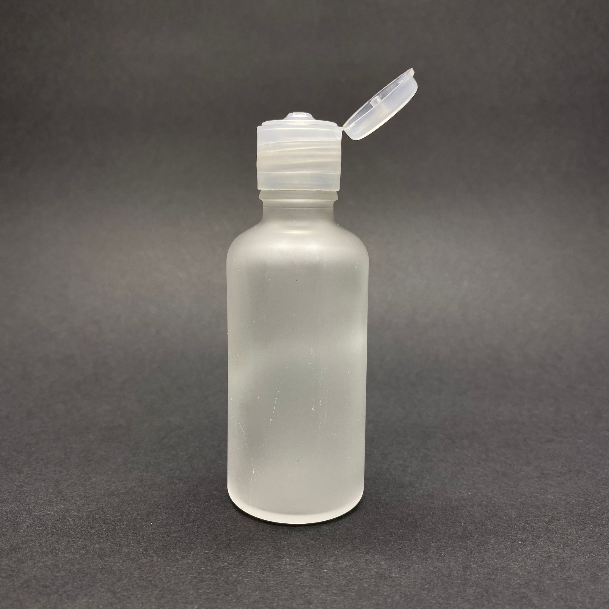 50 Cc Buzlu Cam Şişe - Akıtıcılı Şeffaf Fliptop Kapaklı - 50 Ml Açılır Kapanır Kapaklı Buzlu Şişe - Buzlu Cam