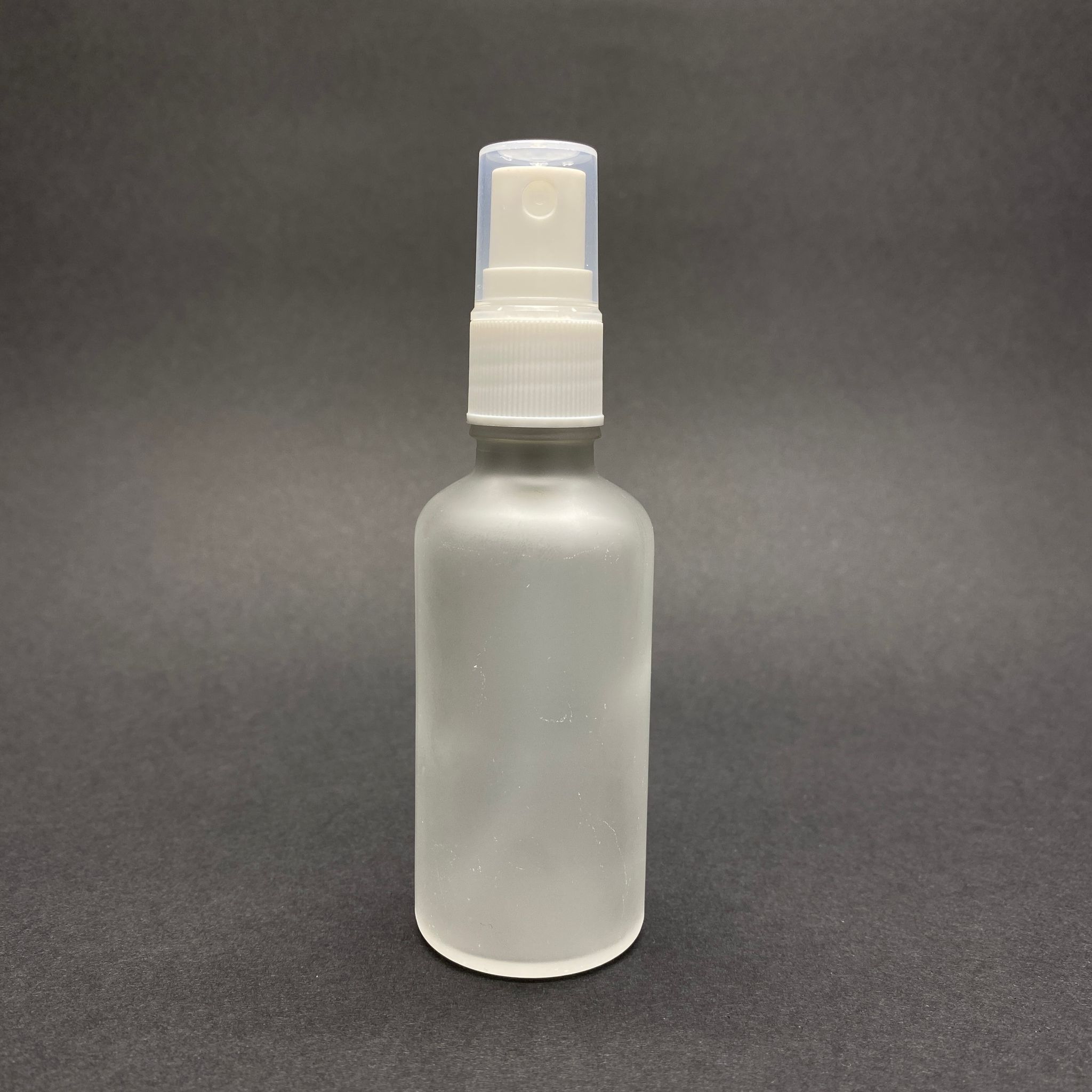 50 Cc Buzlu Cam Şişe Beyaz Spreyli Takım - 50 Ml Spreyli Şişe - Buzlu Cam