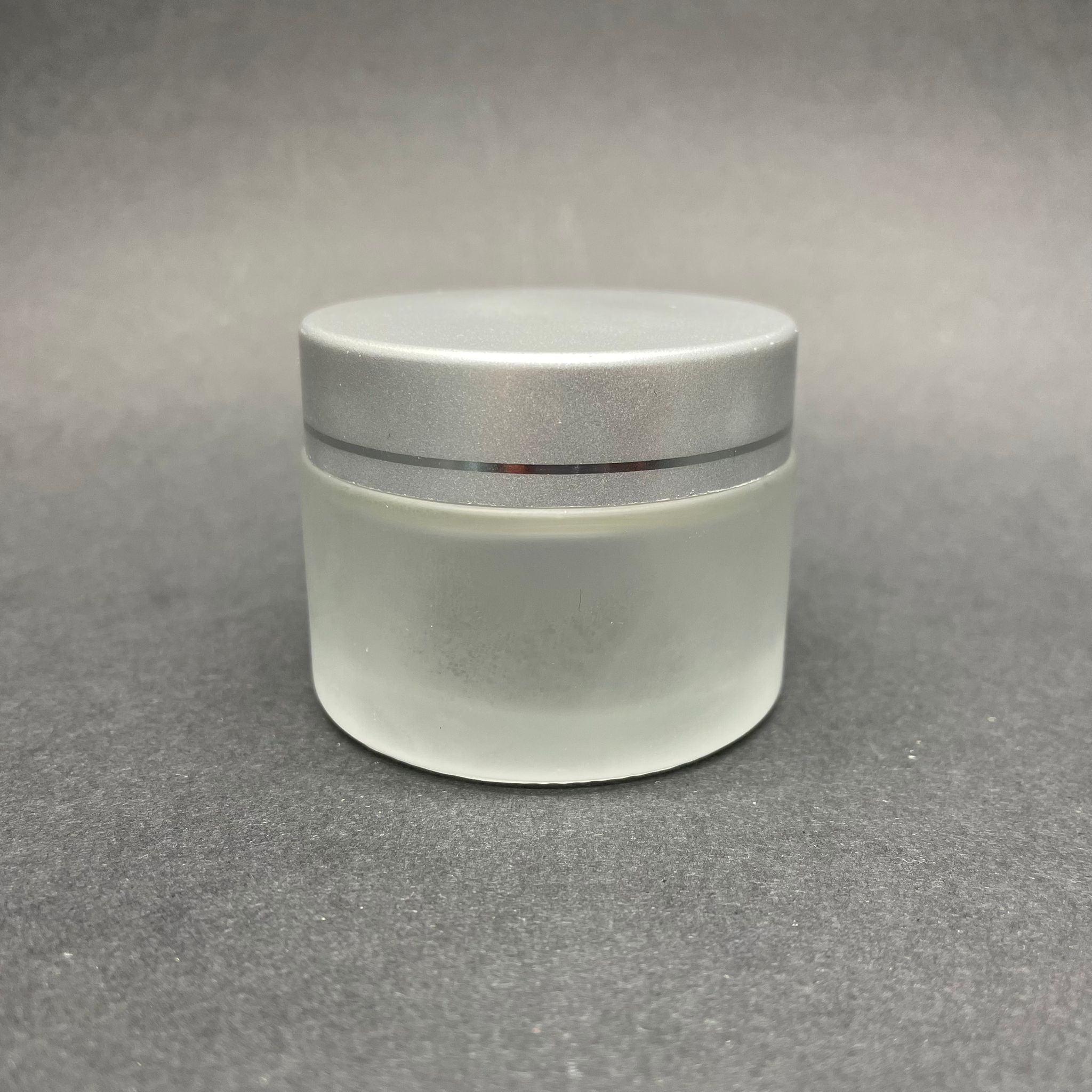50 Cc Cam Buzlu Krem Kavanozu - Gümüş  Kapaklı İç Contalı - 50 Ml Buzlu Cam Krem Kavanozu - Buzlu Mum Kavanozu