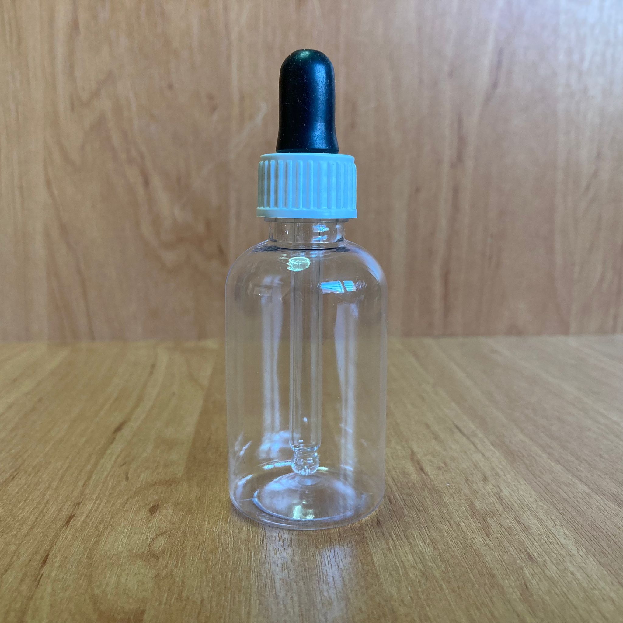 50 Cc Cam Damlalıklı Plastik Şişe - Siyah Emzik - Beyaz Plastik Kapak - 50 Ml Şeffaf Cam Damlalıklı Plastik Şişe