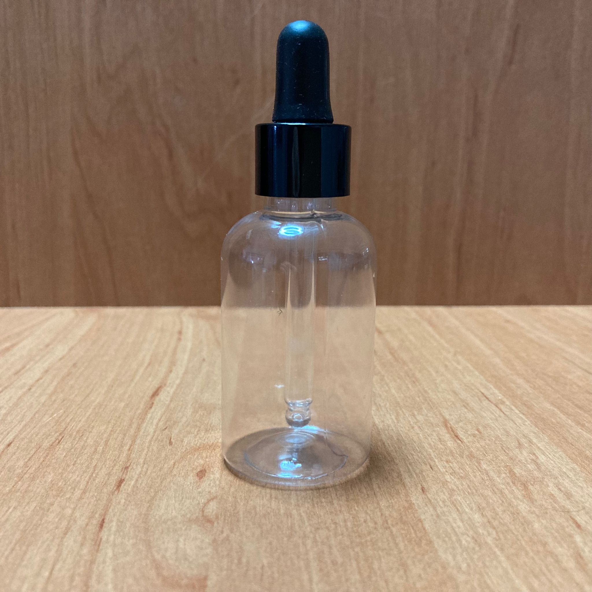 50 Cc Cam Damlalıklı Plastik Şişe - Siyah Emzik - Siyah Metalik Kapak - 50 Ml Şeffaf Cam Damlalıklı Plastik Şişe