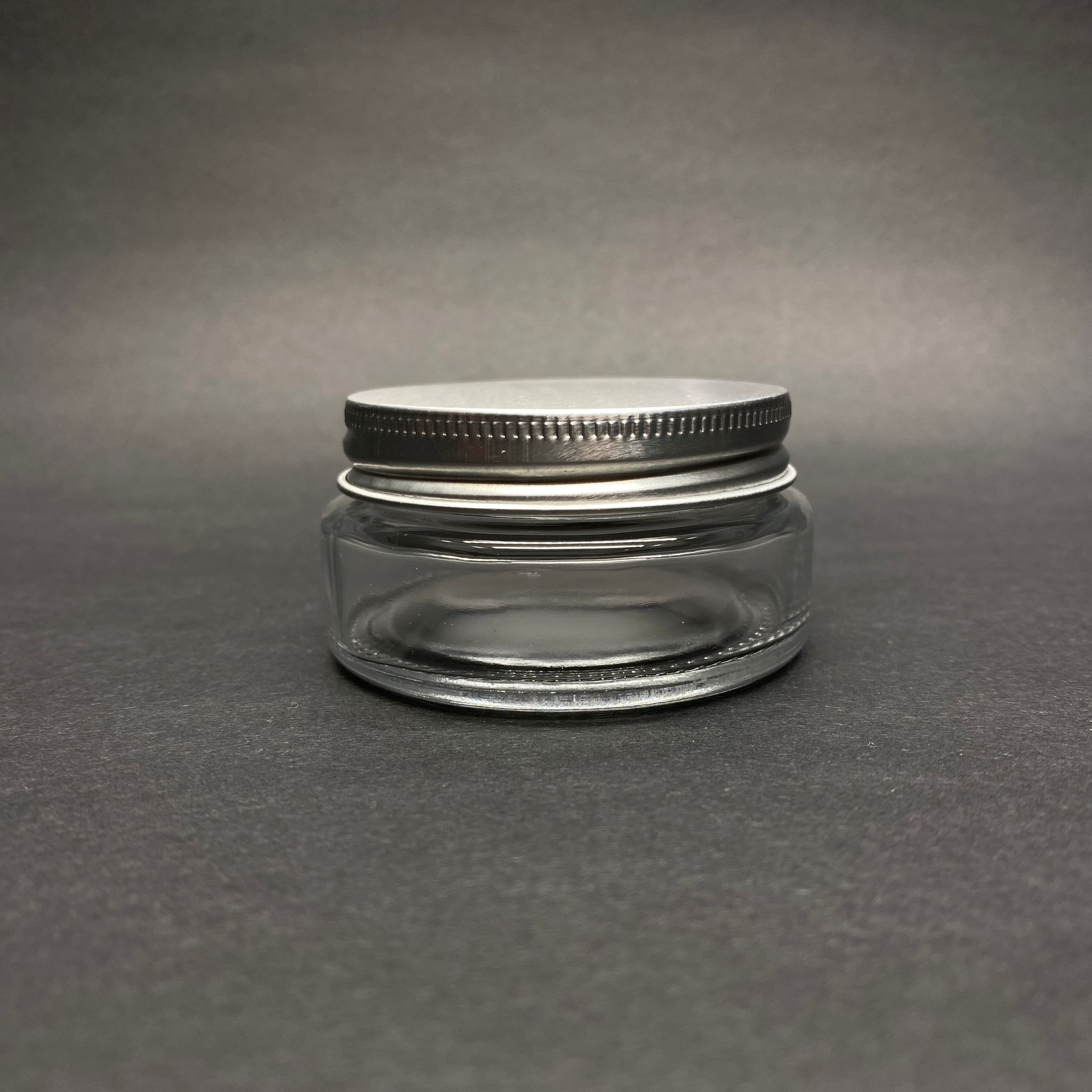 50 Cc Cam Krem Kavanozu - Gümüş Metal Kapaklı - 50 Ml Cam Yayvan Basık Krem Kavanozu - İthal