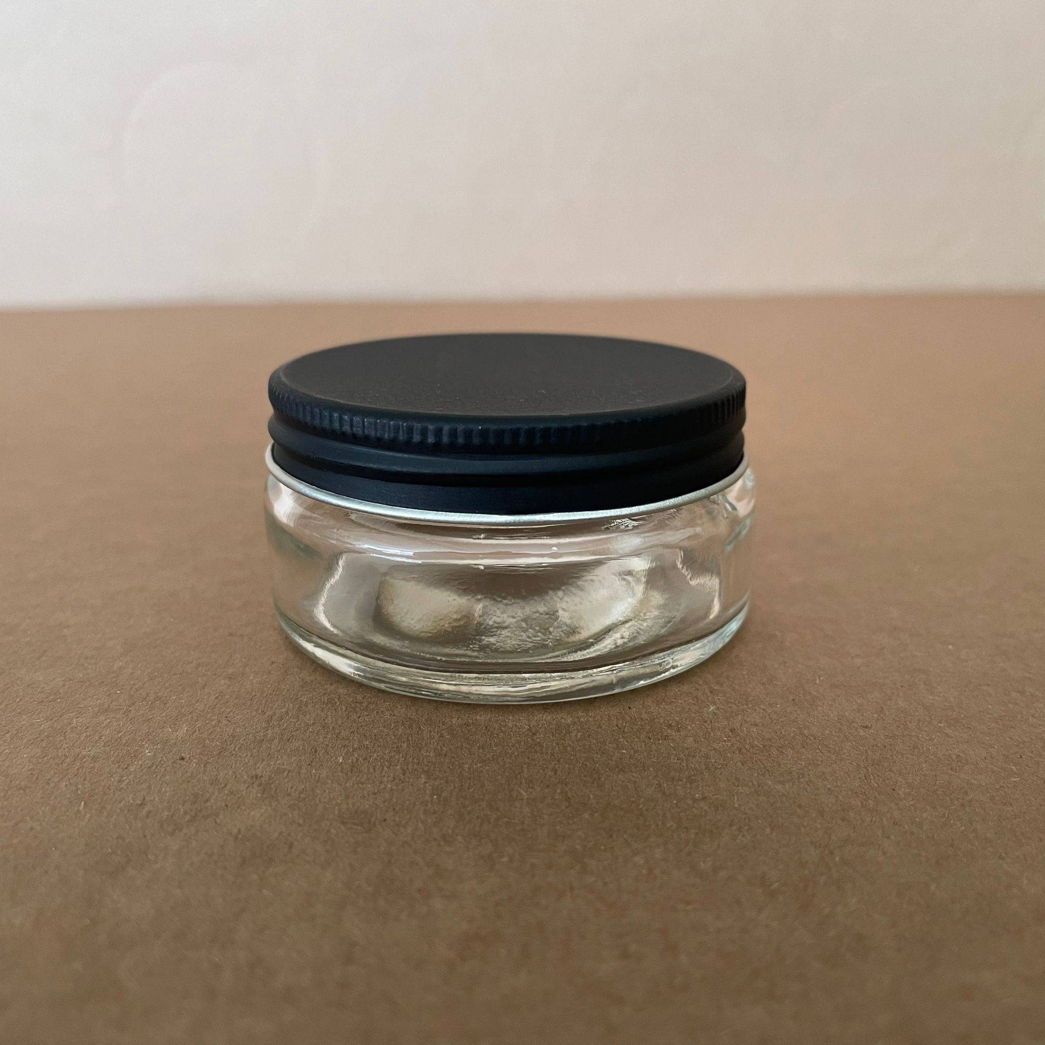 50 Cc Cam Krem Kavanozu - Mat Siyah Metal Kapaklı - 50 Ml Paşabahçe Cam Krem Kavanozu - Paşabahçe Mum Kavanozları