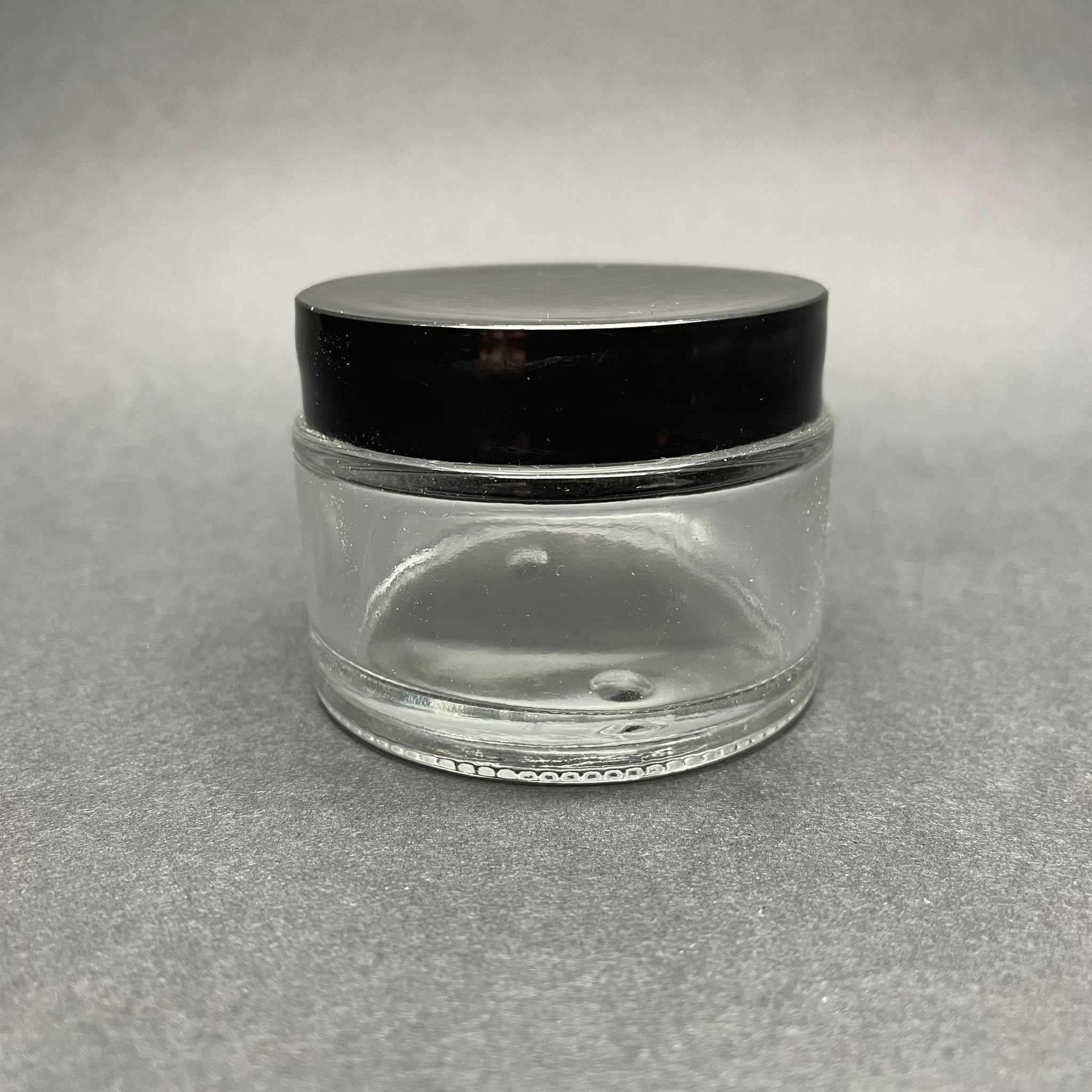 50 Cc Cam Krem Kavanozu - Siyah Kapaklı - 50 Ml Şeffaf Cam Krem Kavanozu