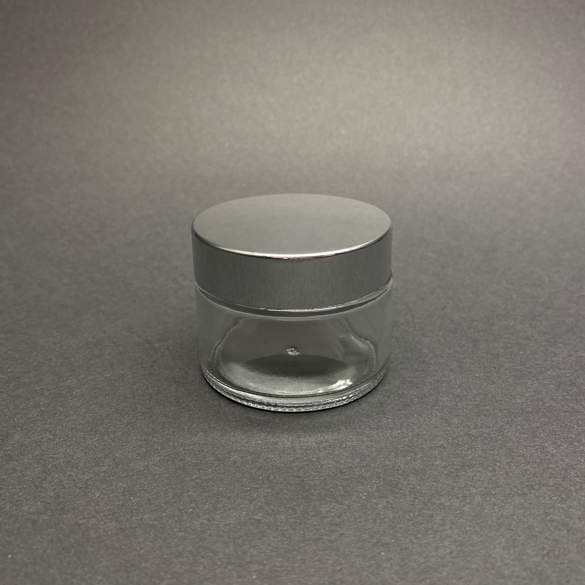 50 Cc Cam Şeffaf Krem Kavanozu - Gümüş Aynalı Kapaklı İç Contalı - 50 Ml Şeffaf Cam Kavanoz  - Kozmetik Kavanoz