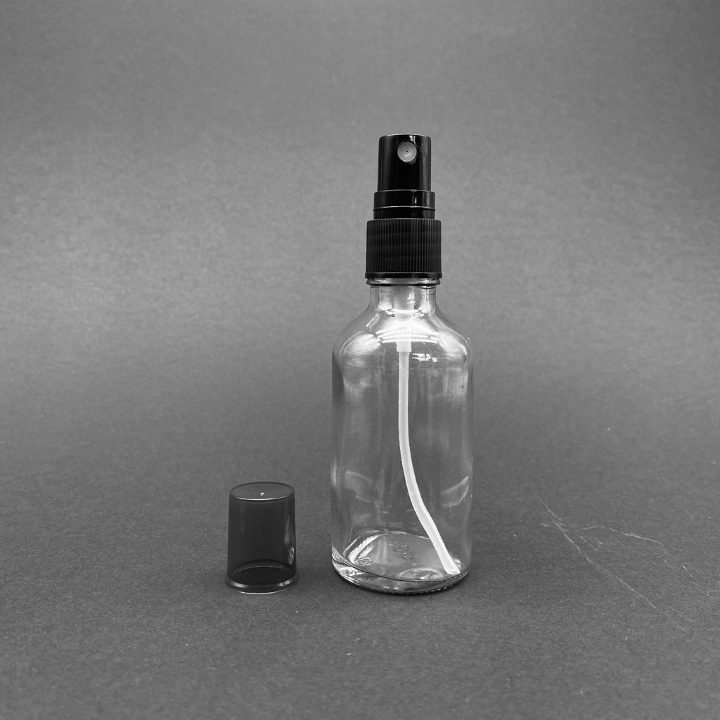 50 Cc Cam Şişe Siyah Spreyli Takım - 50 Ml Parfüm Şişesi
