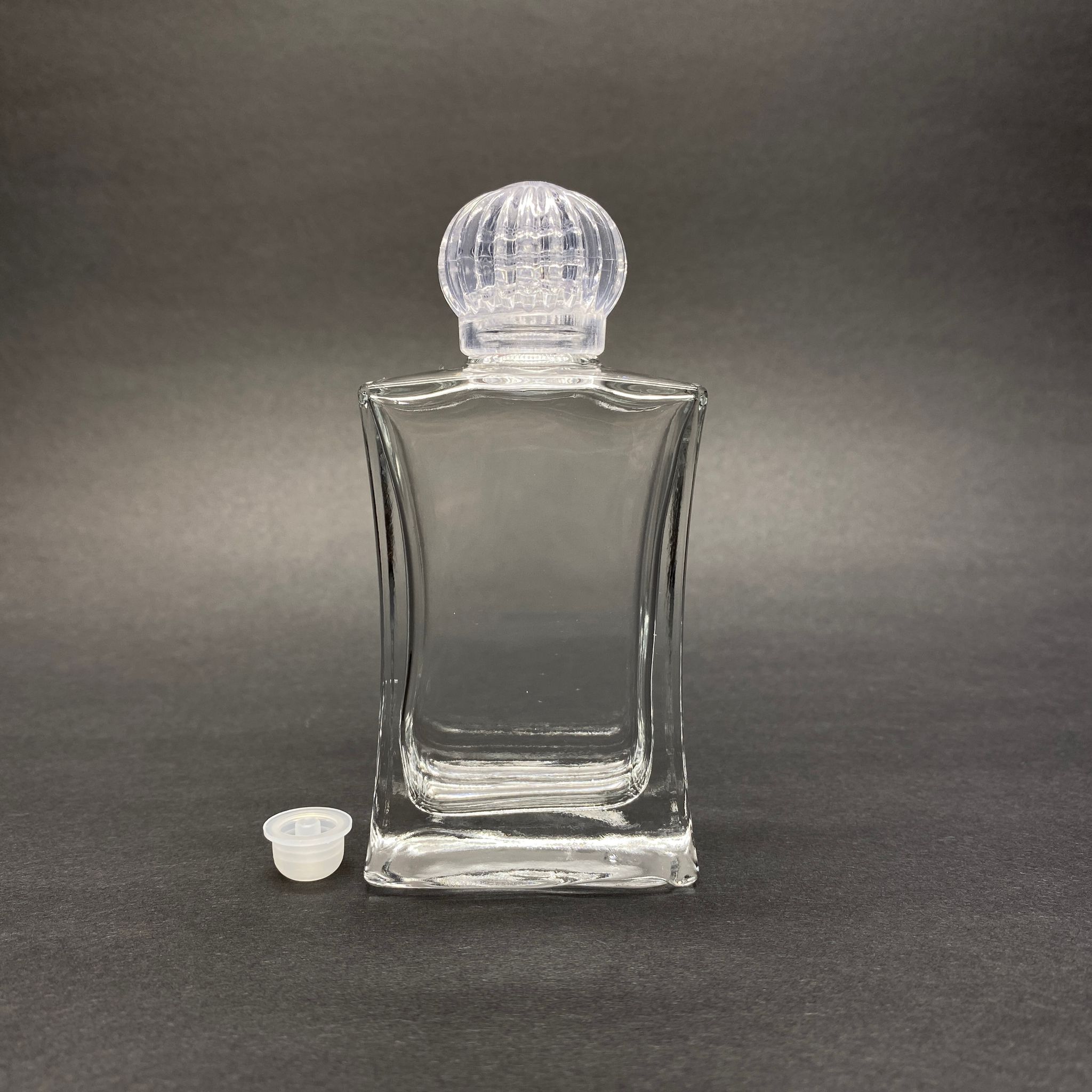 50 Cc Dikdörtgen Köşeli Yassı Model Cam Şişe - Kristal Kapaklı Tıpalı  - 50 Ml Lüks Cam Kolonya Şişesi - 1. Kalite İthal Cam