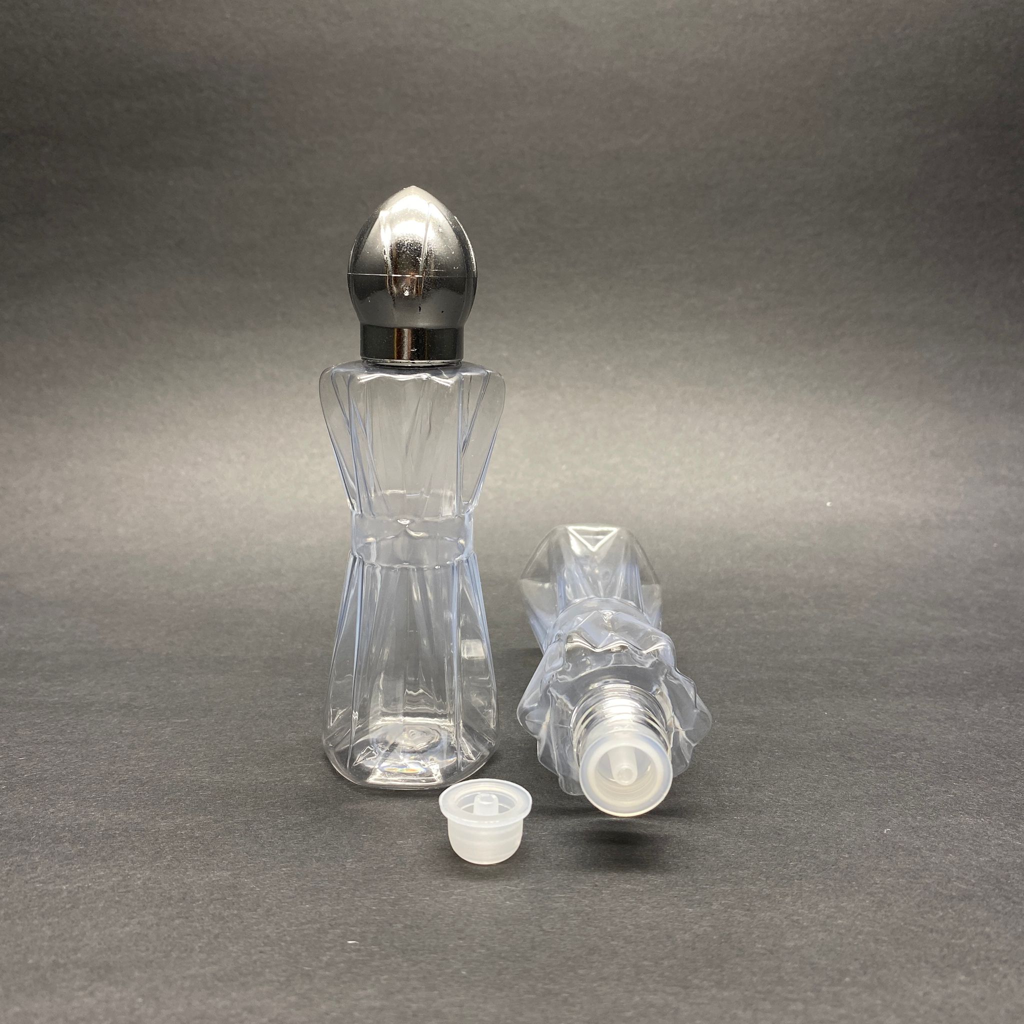 50 Cc Elmas Model Pet Kolonya Şişesi - Kral Tacı Geçme Gümüş Kapaklı + Kolonya Tıpalı - 50 Ml Plastik Kolonya Şişeleri