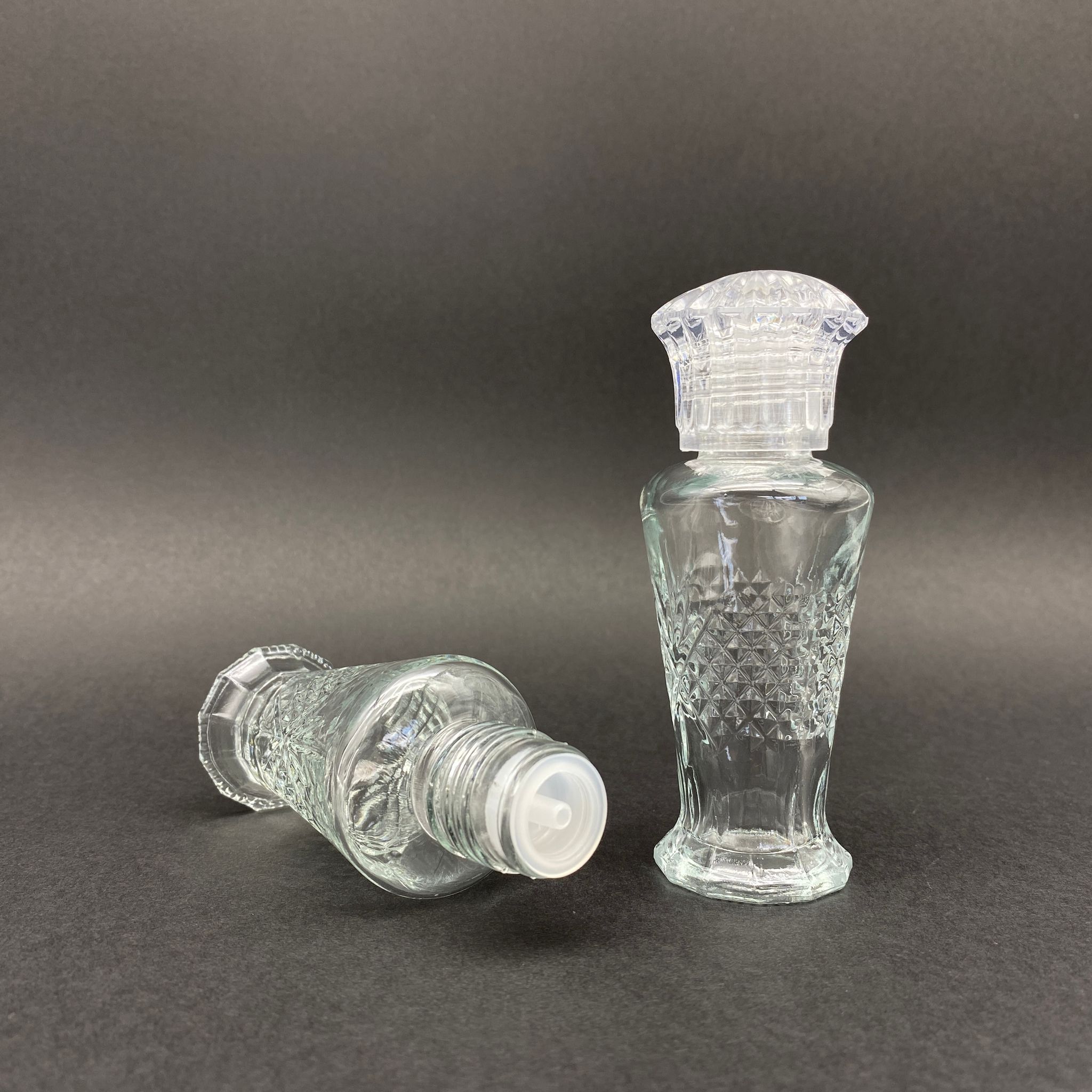 50 Cc Fantastik Vazo Cam Kolonya Şişesi - Kristal Kapaklı - 50 Ml Cam Kolonya Şişesi