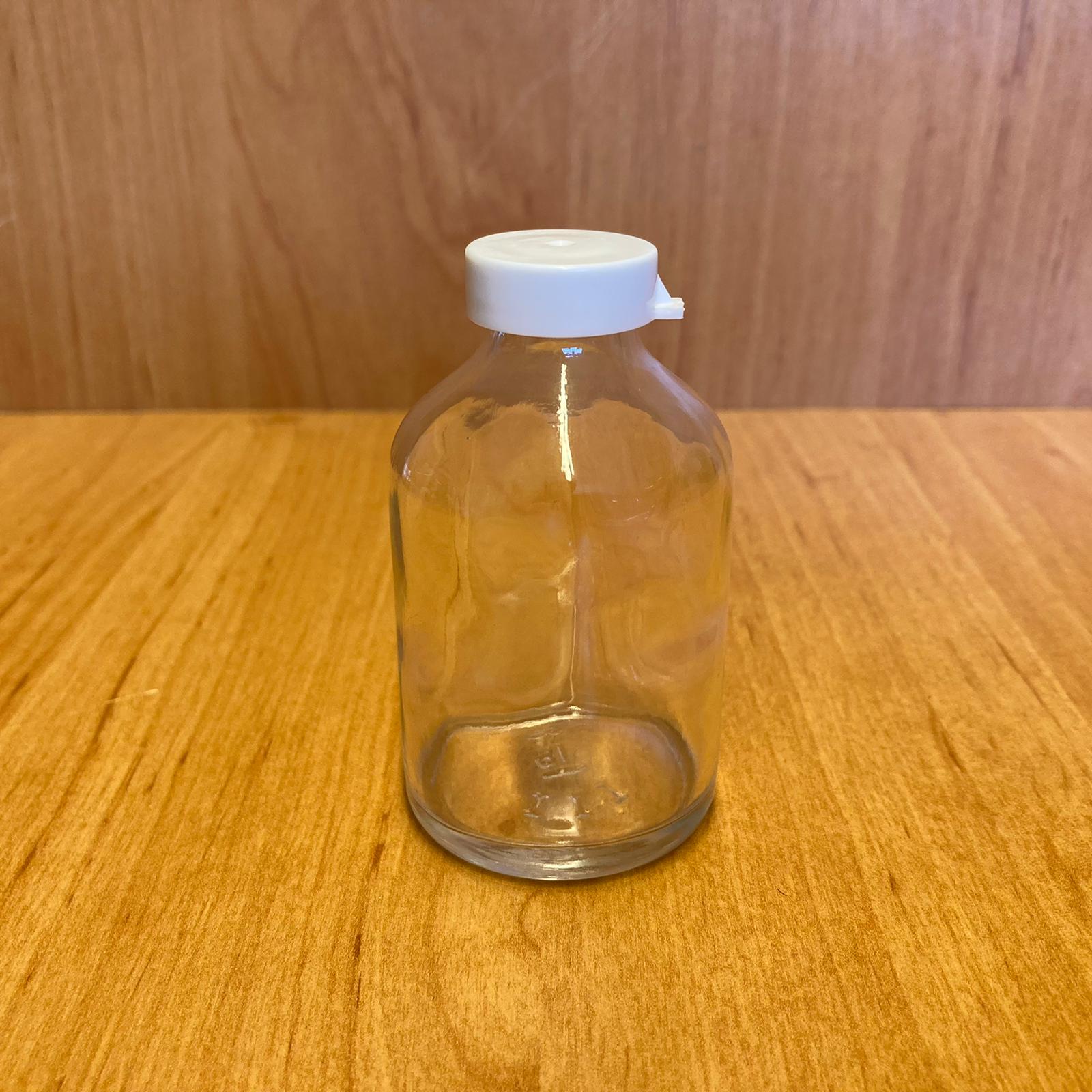 50 Cc Flakon Penisilin Şişesi - Beyaz Kapaklı - 50 Ml Kapaklı Cam Şişe - Sızdırmaz - Elle Kapanır