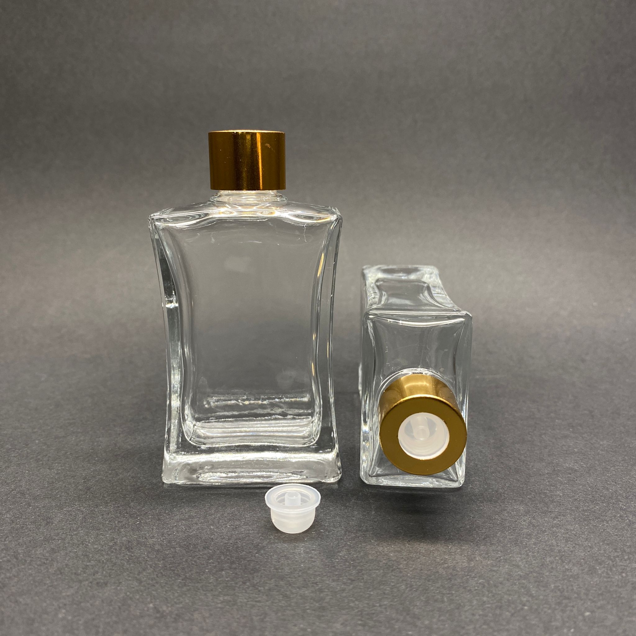 50 Cc Gold Kapaklı Cam Kolonya Şişesi - Tıpa Delinerek Kullanılır - 1. Kalite İthal Cam