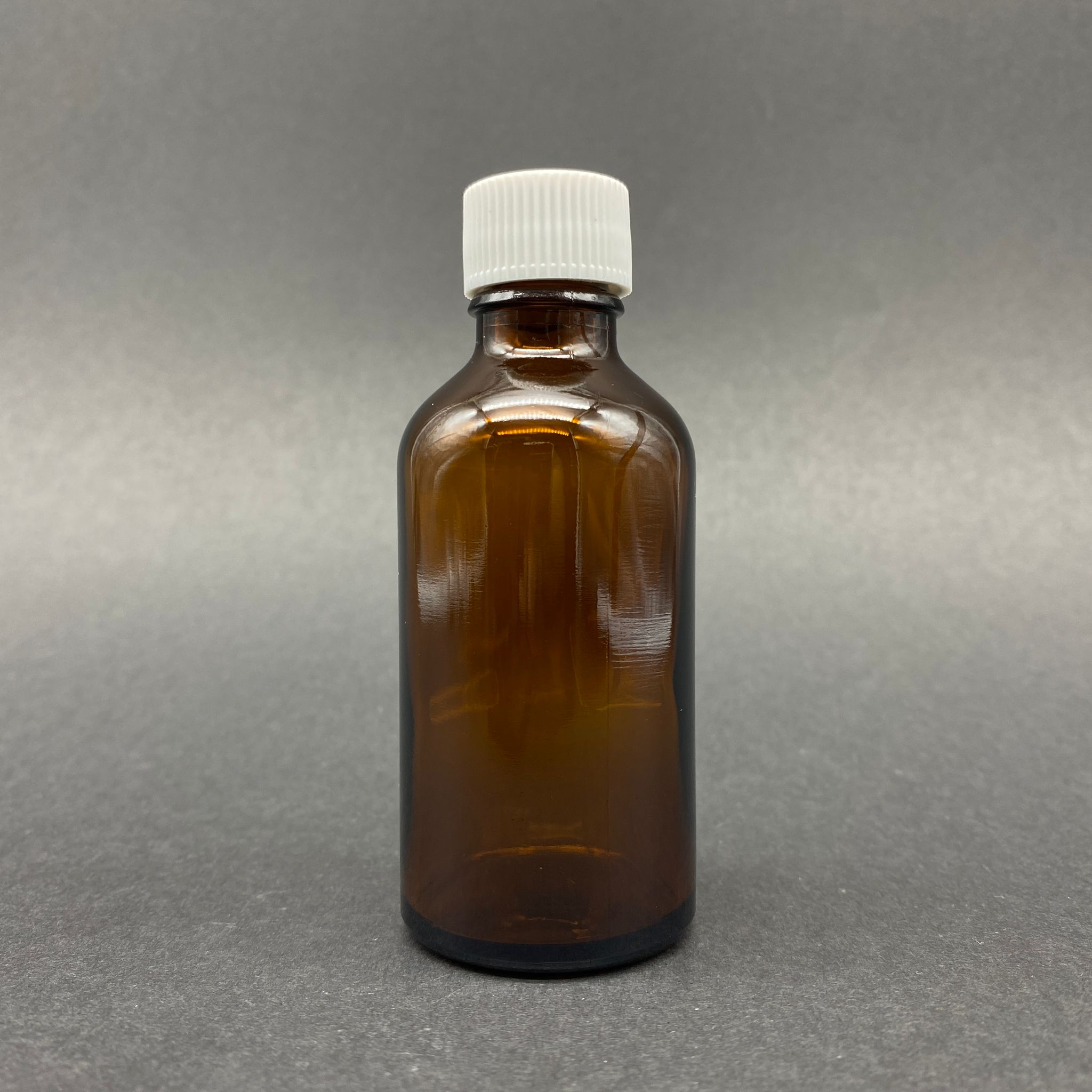50 Cc Kahverengi Cam Şişe - Beyaz Kapaklı - 50 Ml Amber Standart Cam Şişe