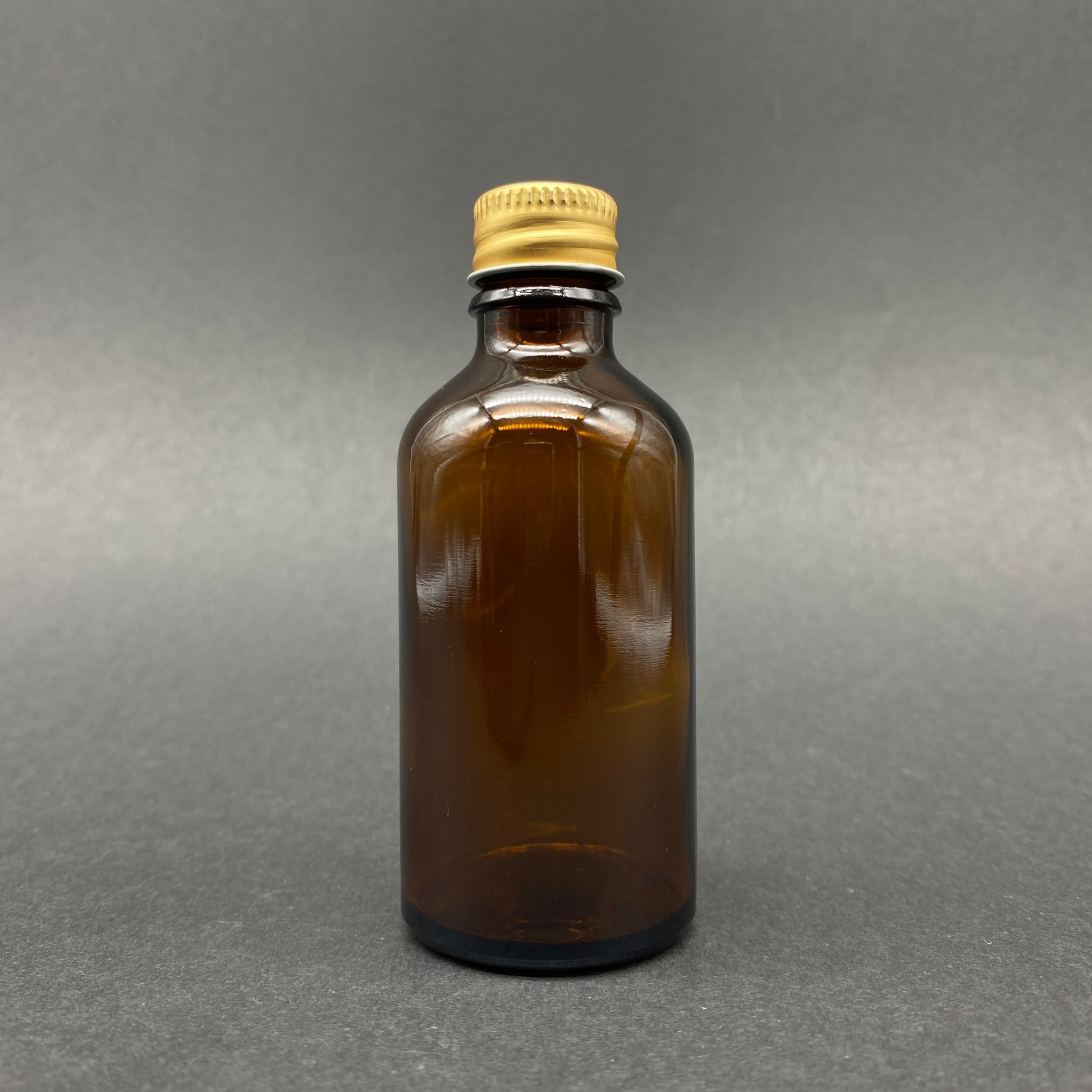 50 Cc Kahverengi Cam Şişe - Gold Vidalı Metal Kapaklı - 50 Ml Amber Standart Cam Şişe