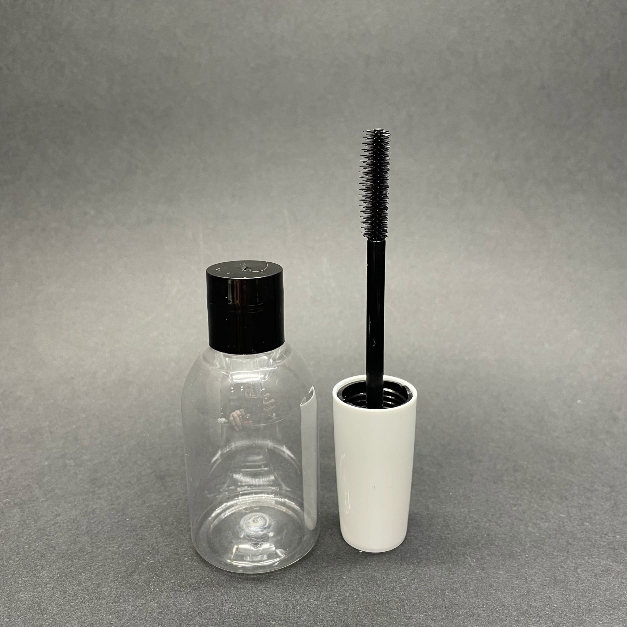 50 Cc Kapaklı Pet Şişe + Kirpik Rimel Maskara Kapak Takım