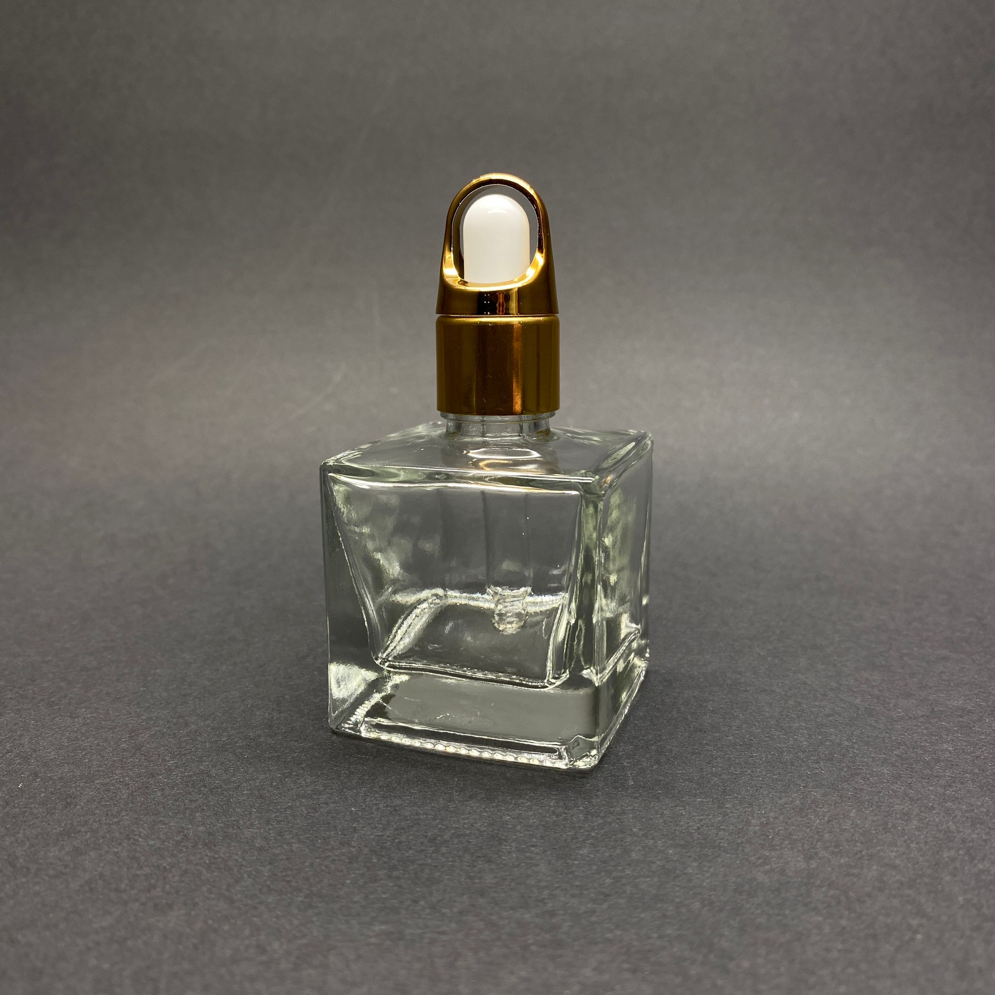 50 Cc Kare Cam Damlalıklı Şişe - Beyaz Emzik - Gold Flower Sepet Model Metalik Kapak - 50 Ml Köşeli Cam Damlalıklı Şişe