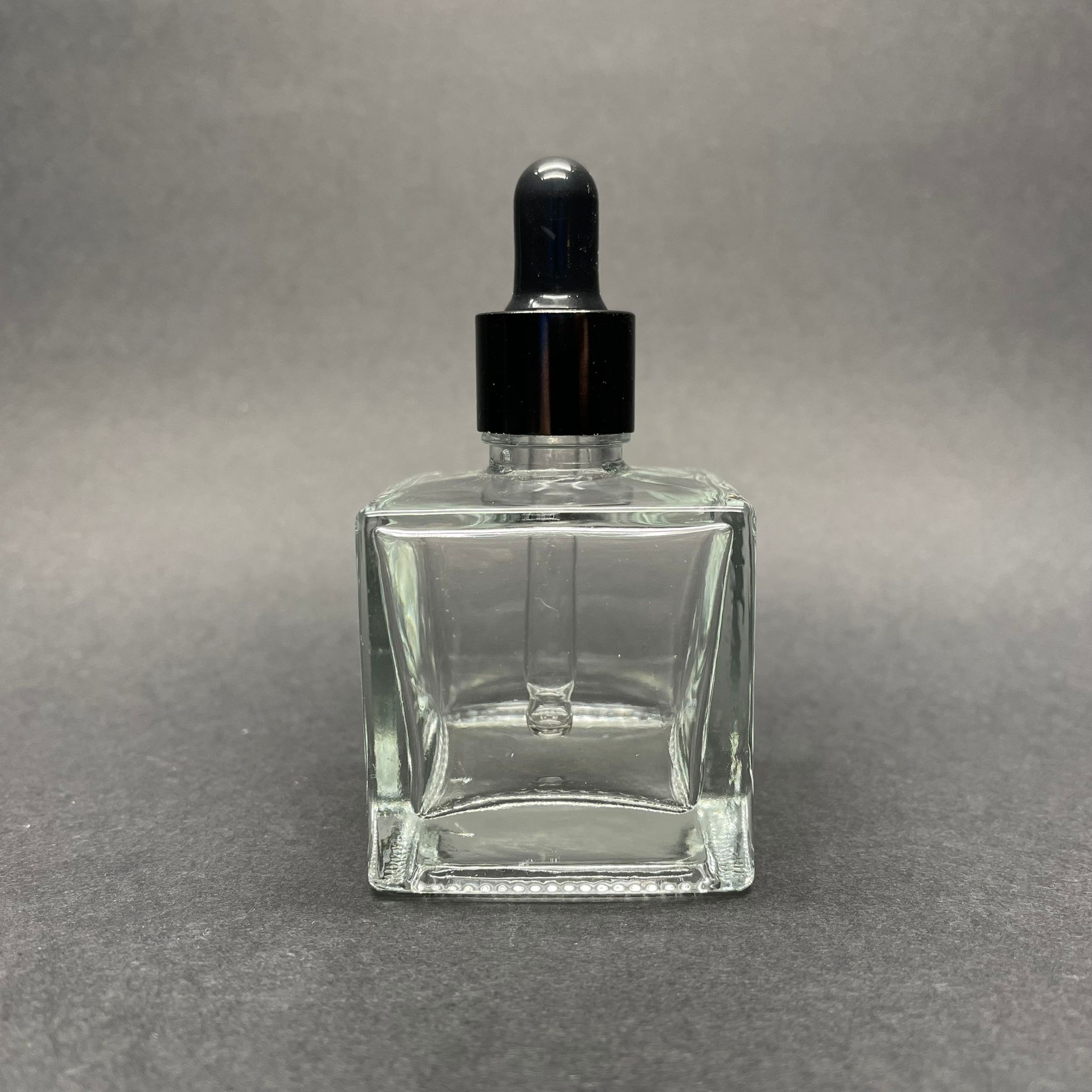 50 Cc Kare Cam Damlalıklı Şişe - Siyah Emzik - Siyah Metalik Kapak - 50 Ml Köşeli Cam Damlalıklı Şişe