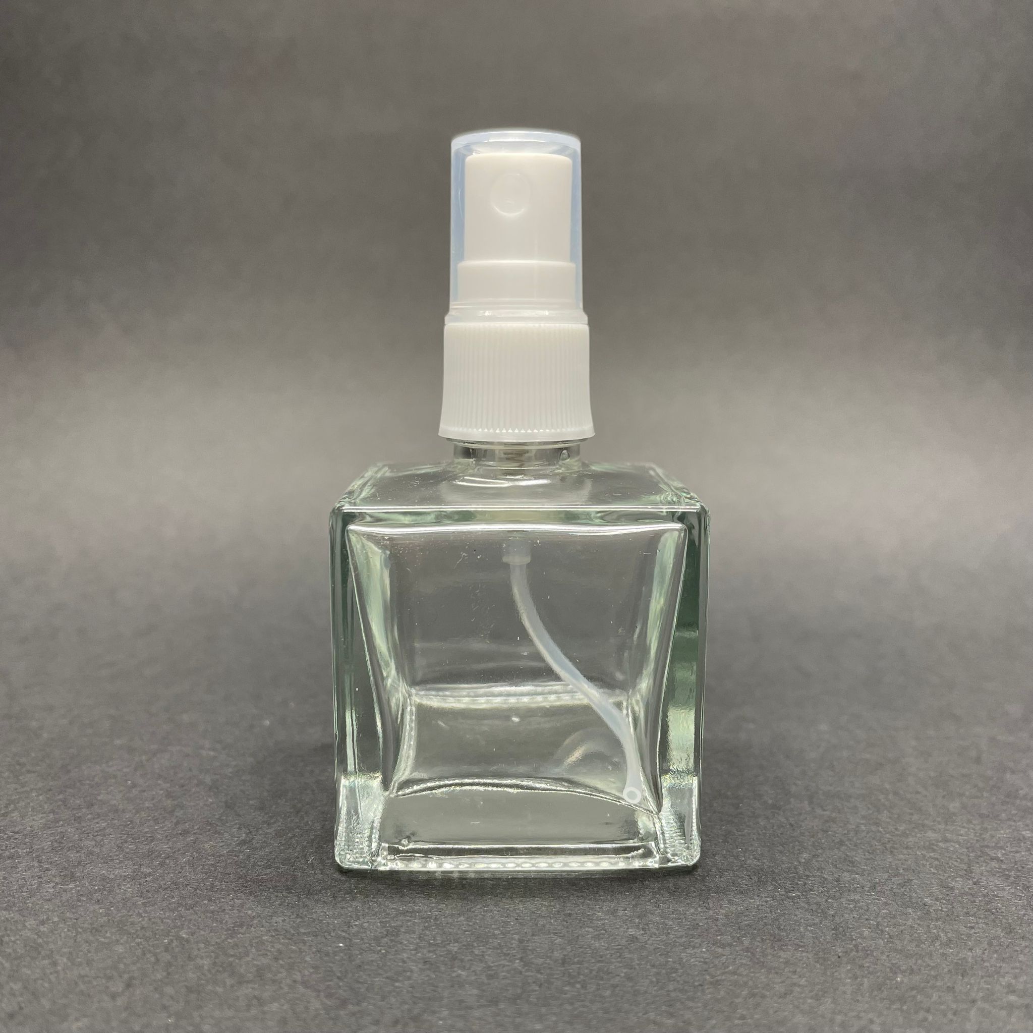 50 Cc Kare Şişe - Beyaz Spreyli - 50 Ml Köşeli Spreyli Cam Şişe