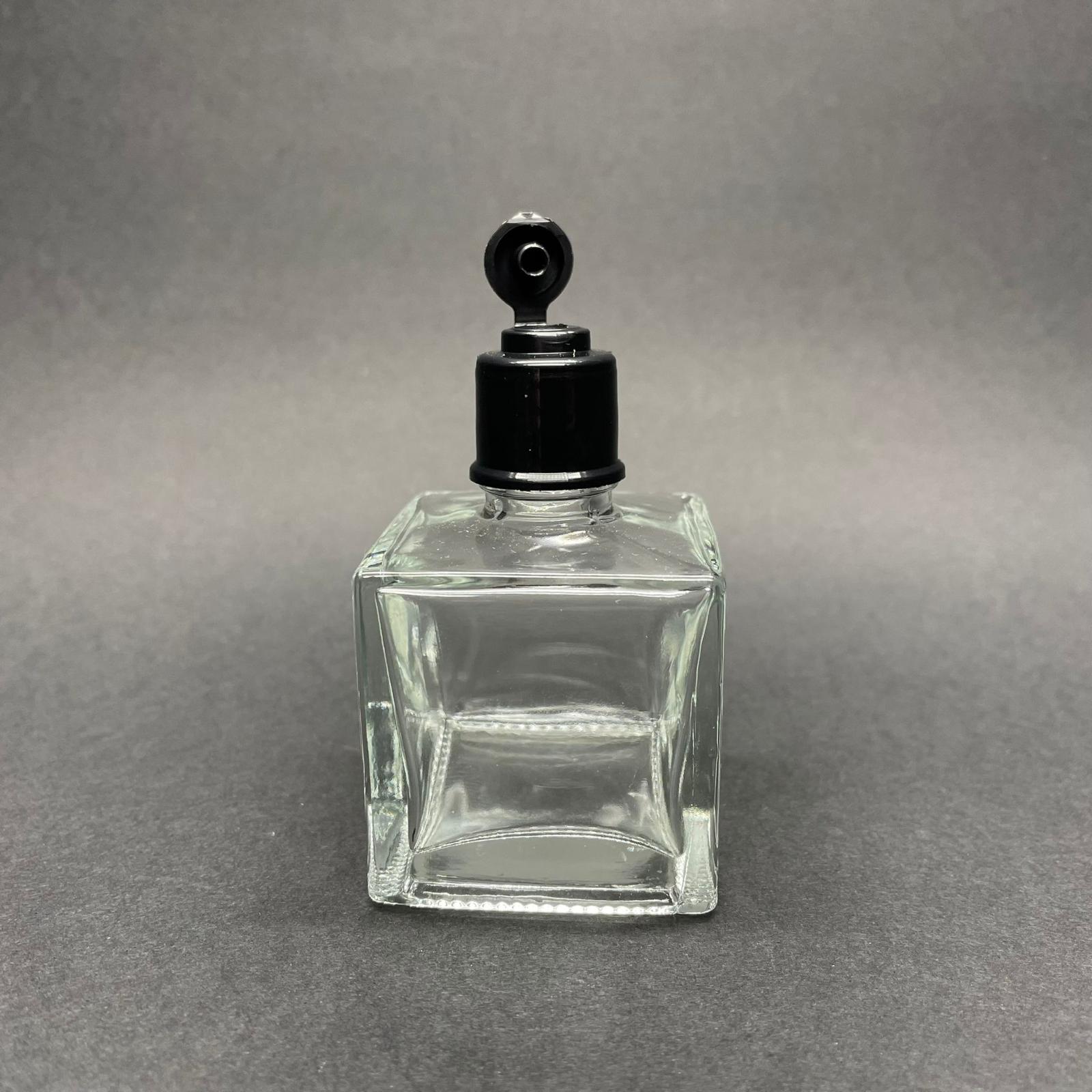 50 Cc Kare Şişe - Fliptop Açılır Kapanır Kapaklı - 50 Ml Köşeli Cam Şişe