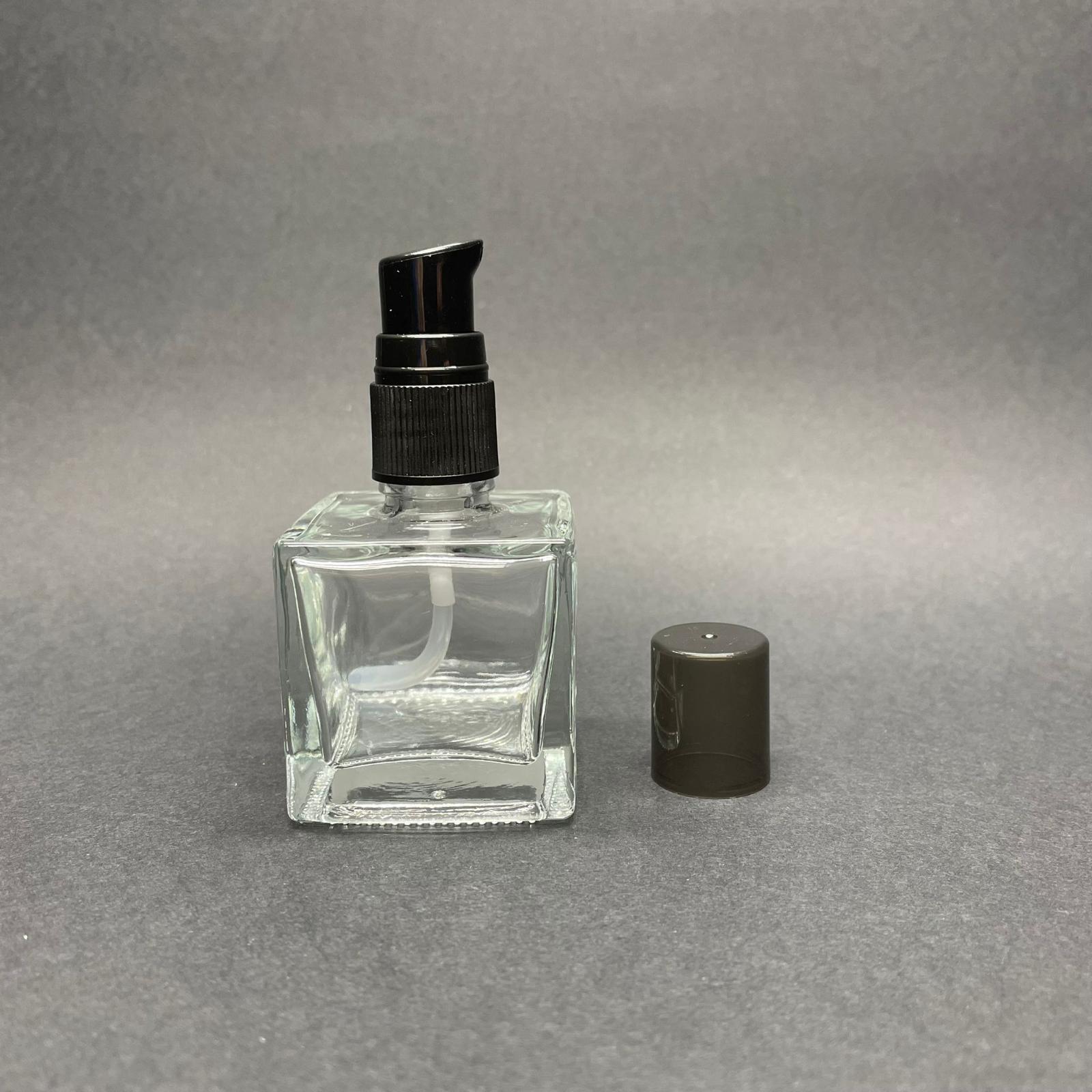 50 Cc Kare Şişe - Siyah Losyon Pompalı - 50 Ml Köşeli Cam Şişe - Yoğun Kıvamlı Sıvılarda Kullanabilirsiniz