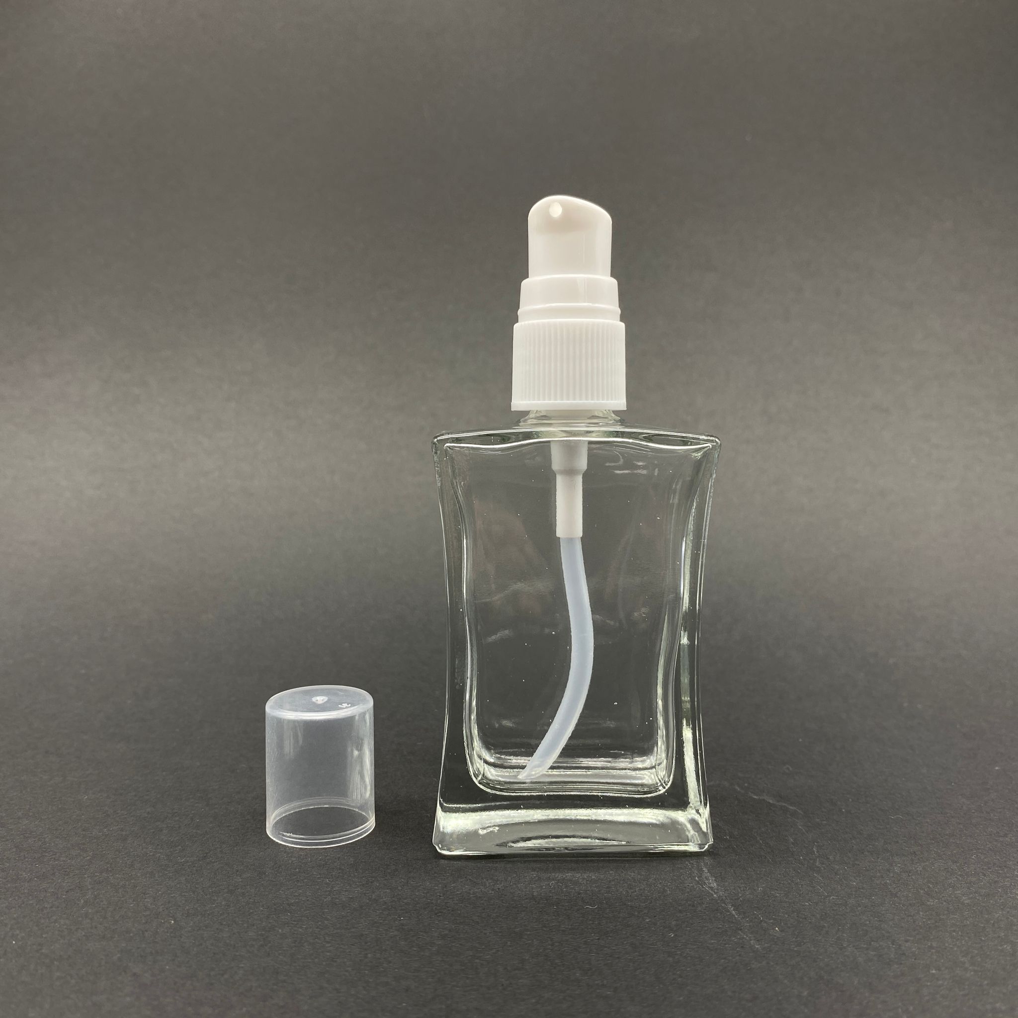 50 Cc Köşeli Cam Şişe Beyaz Losyon Pompalı Takım - 50 Ml Losyon Şişesi - 1. Kalite İthal Cam