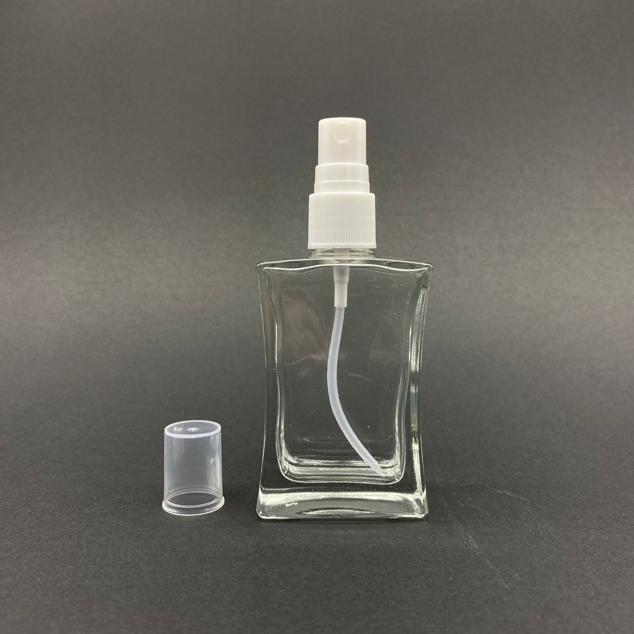 50 Cc Köşeli Cam Şişe Beyaz Spreyli Takım - 50 Ml Parfüm Şişesi - 1. Kalite İthal Cam