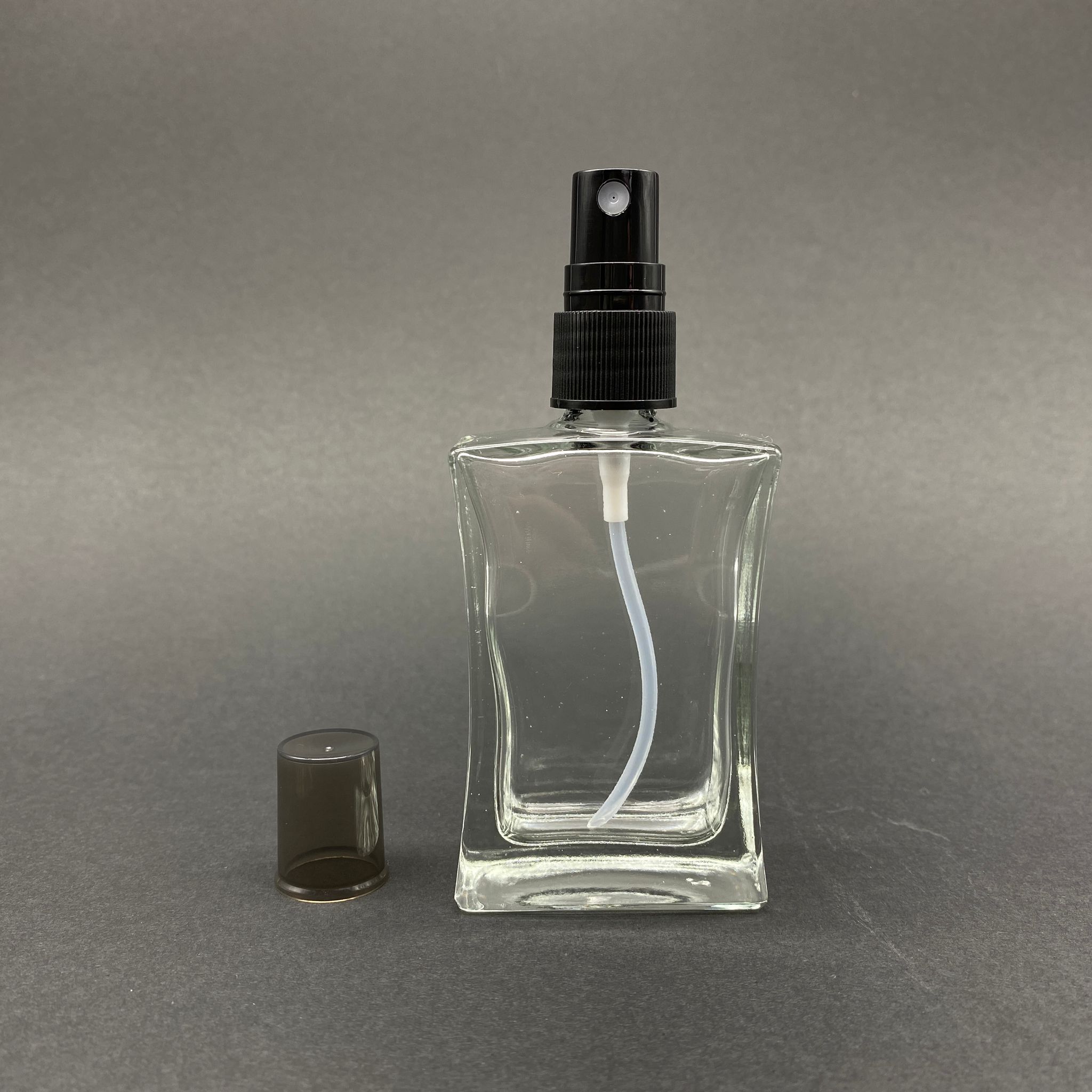 50 Cc Köşeli Cam Şişe Siyah Spreyli Takım - 50 Ml Parfüm Şişesi - 1. Kalite İthal Cam