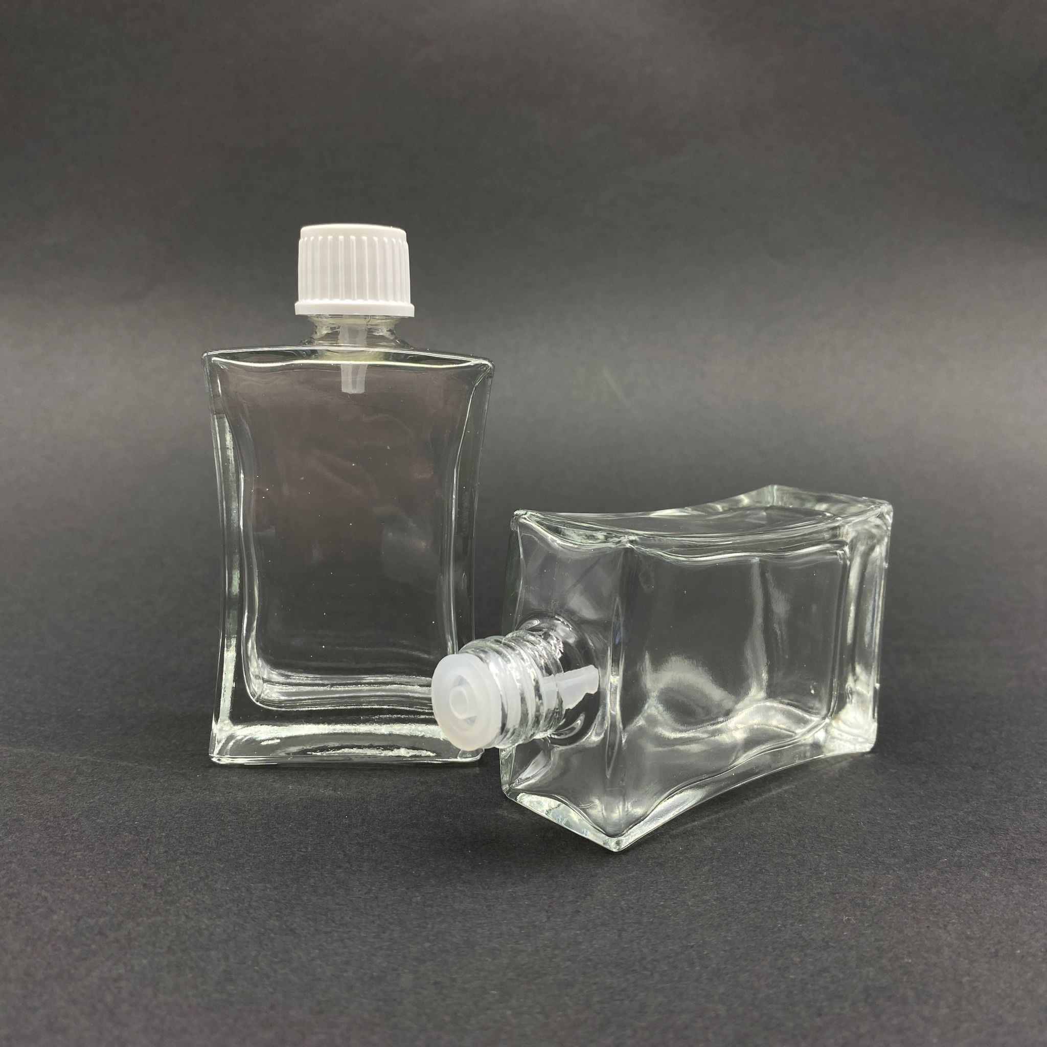 50 Cc Köşeli İçten Damlalıklı - Beyaz Kapaklı Cam Şişe - 50 Ml Yeni İçten Damlalıklı Cam Şişe - 1. Kalite İthal Cam