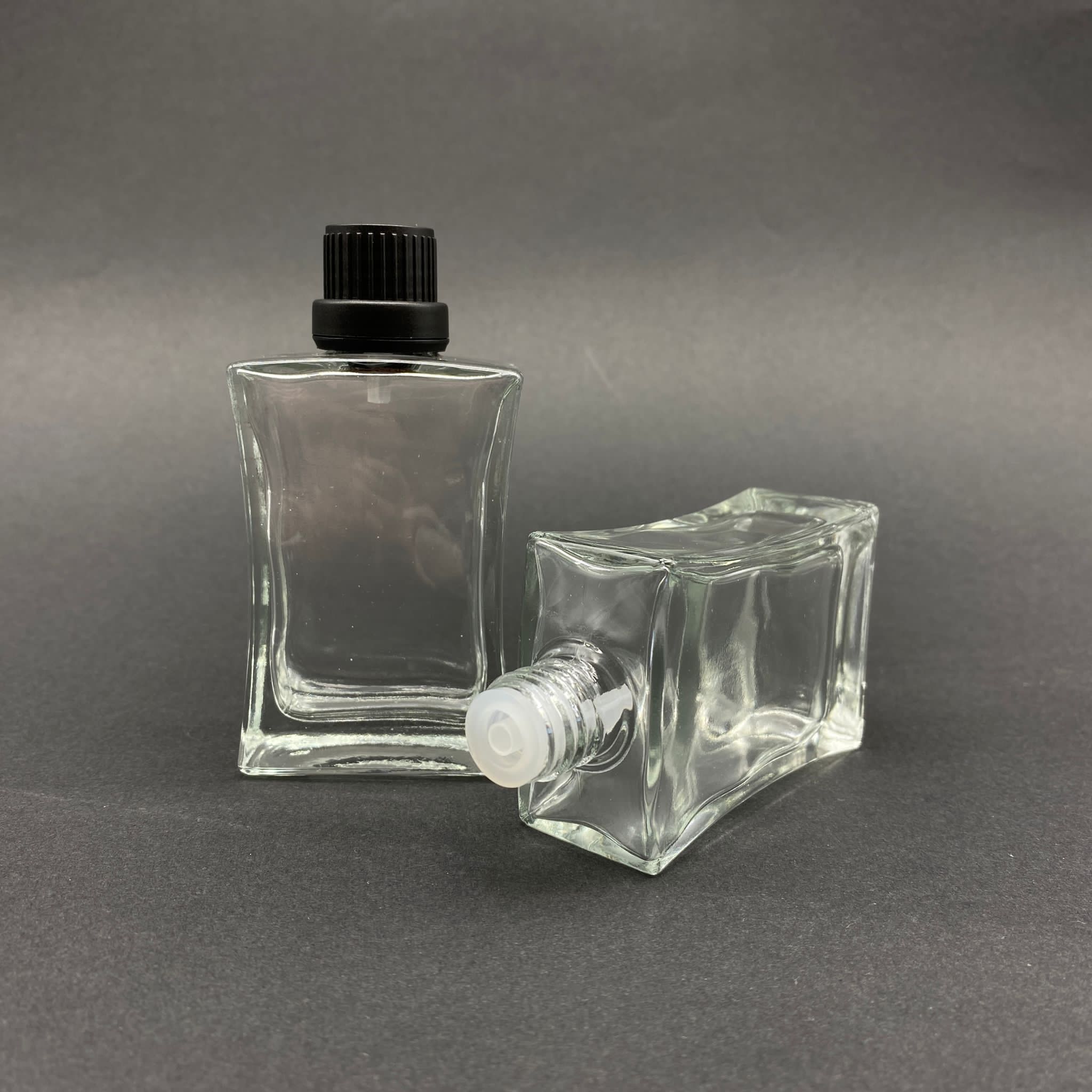 50 Cc Köşeli İçten Damlalıklı - Siyah Kilit Kapaklı Cam Şişe - 50 Ml Standart İçten Damlalıklı Cam Şişe - 1. Kalite İthal Cam