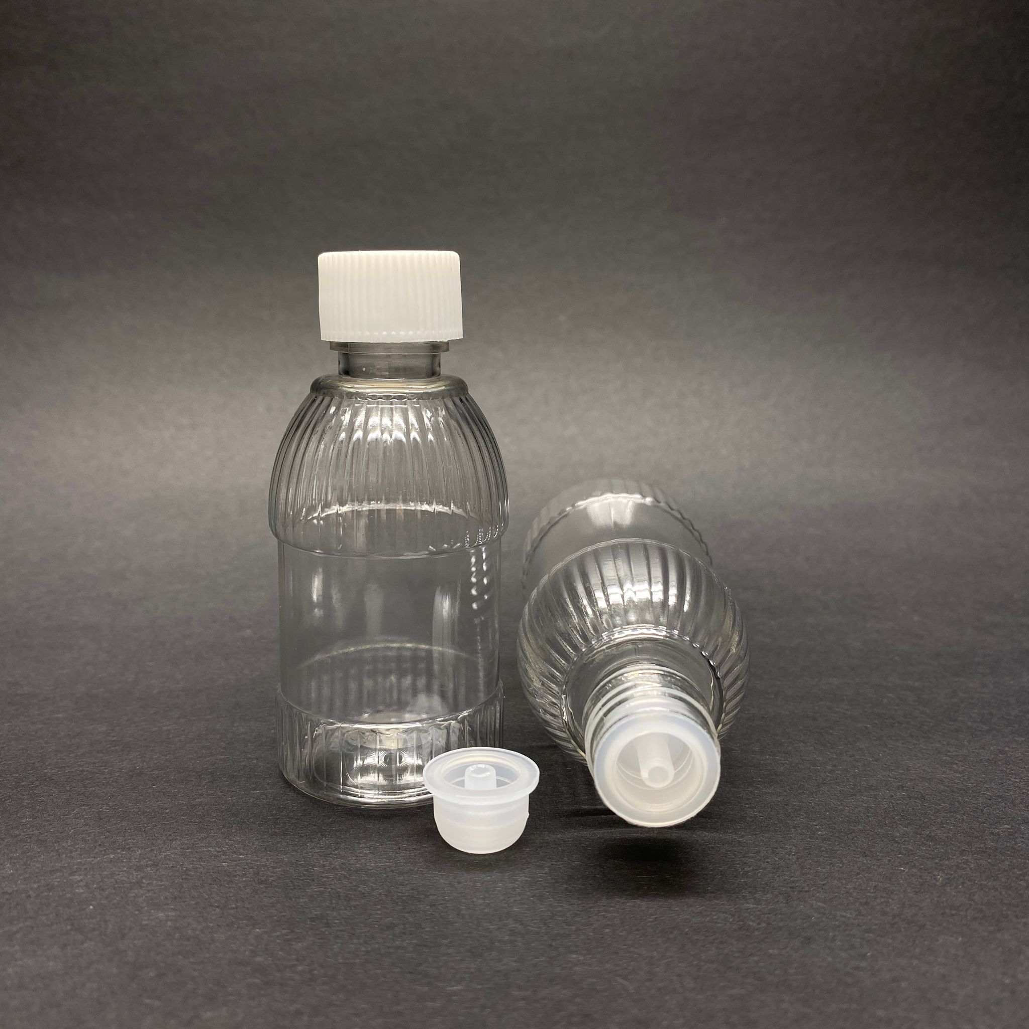 50 Cc Mandalina Model Pet Şişe - Beyaz Kapaklı İçten Damlalıklı Kolonya Tıpalı - 50 Ml Tombul Pet Damlalıklı Şişe