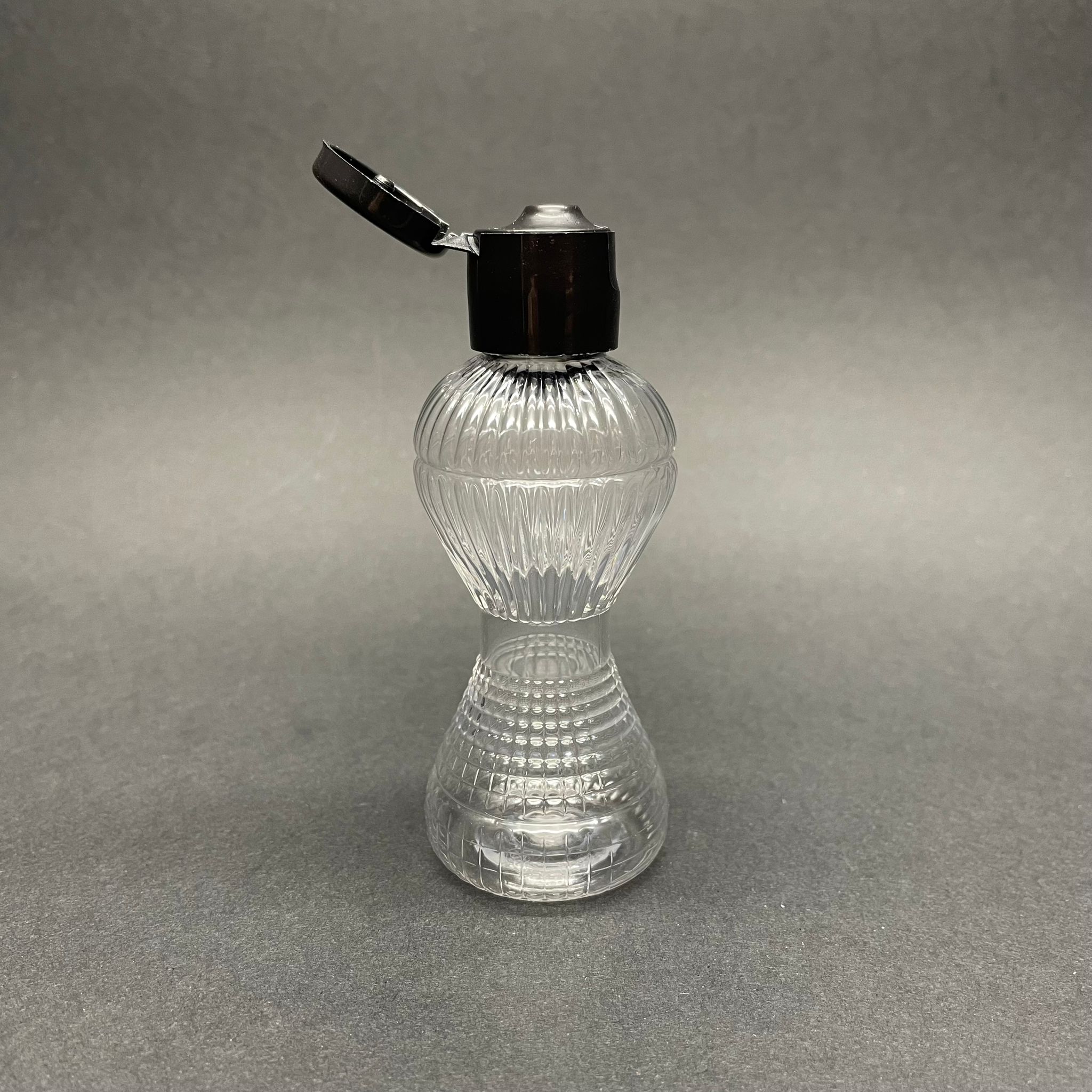 50 Cc Mini Pırlanta Kolonya Şişesi - Siyah Fliptop Kapaklı - 50 Ml Akıtıcılı Campet Plastik Kolonya Şişesi