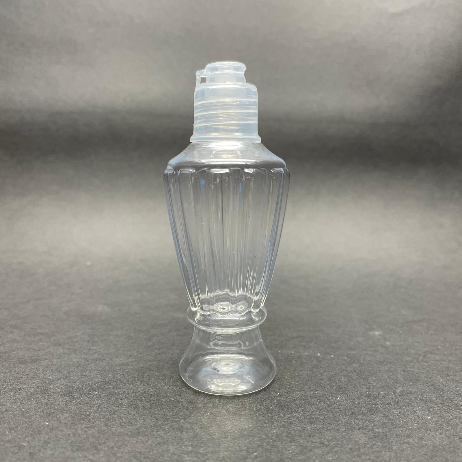 50 Cc Mini Vazo Hürrem Kolonya Şişesi - Yeni Şeffaf Fliptop Kapaklı - 50 Ml Akıtıcılı Campet Plastik Kolonya Şişesi