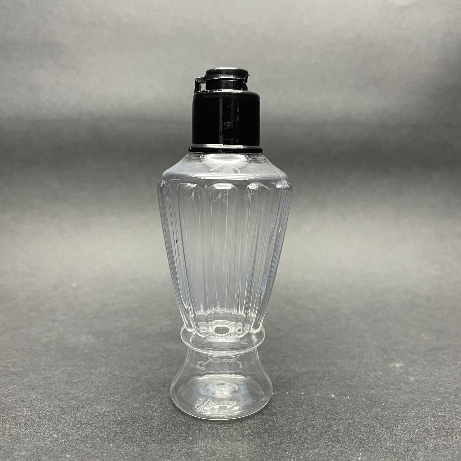 50 Cc Mini Vazo Hürrem Kolonya Şişesi - Yeni Siyah Fliptop Kapaklı - 50 Ml Akıtıcılı Campet Plastik Kolonya Şişesi