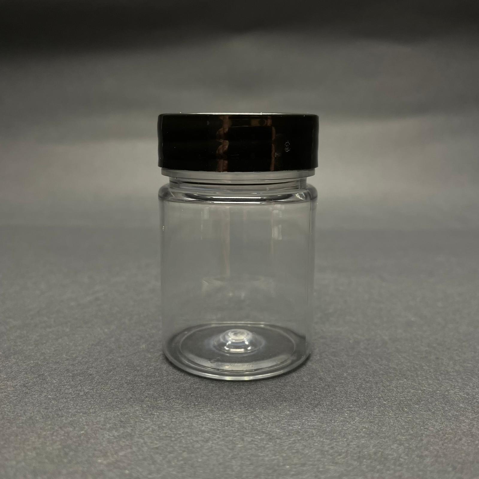 50 Cc Pet Şişe Geniş Ağızlı  - Siyah Kapaklı  - 50 Ml Plastik Numune Kavanozu