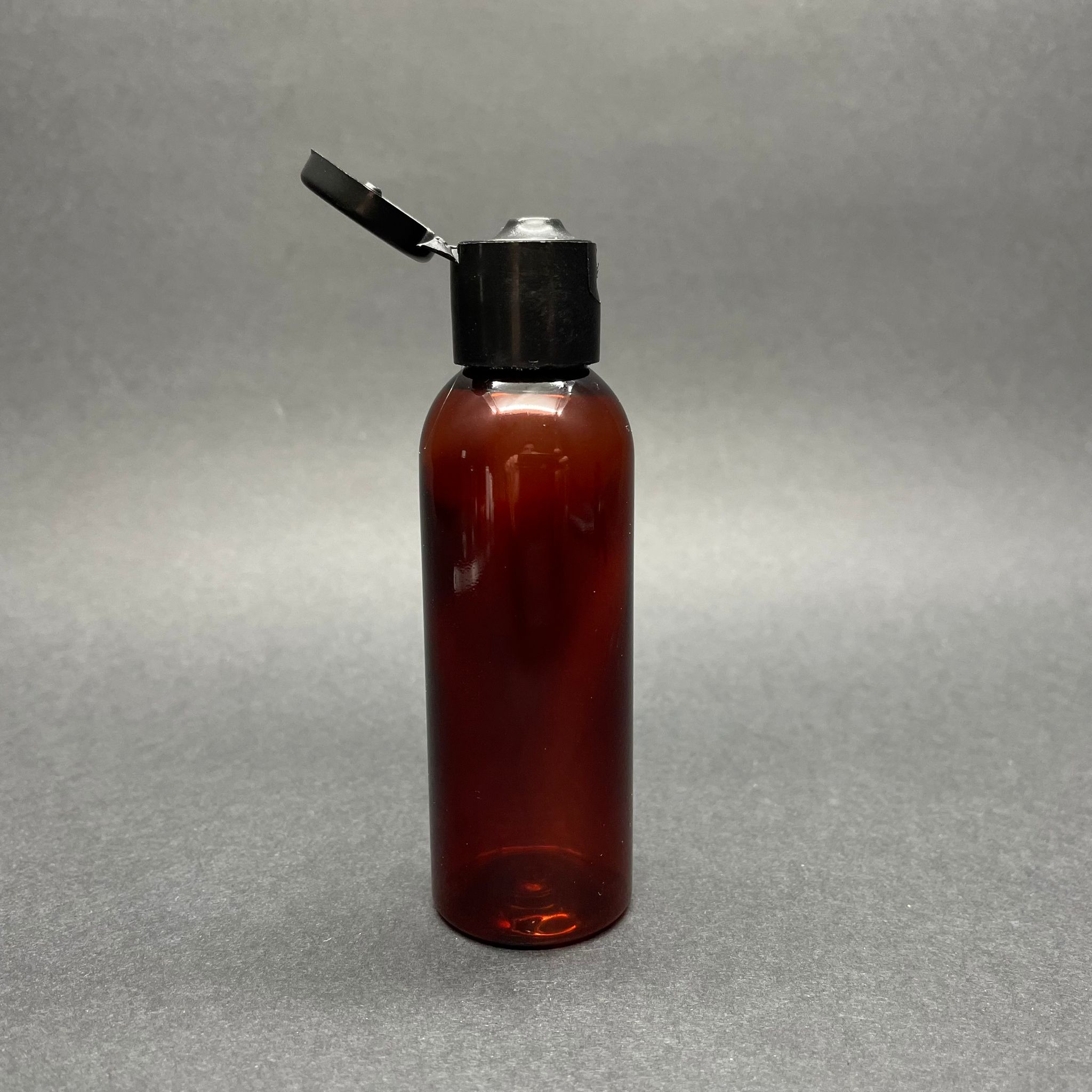 50 Cc Plastik Amber Şişe - Siyah Fliptop Kapaklı  - 50 Ml Açılır Kapanır Akıtıcılı Kapaklı Pet Şişe