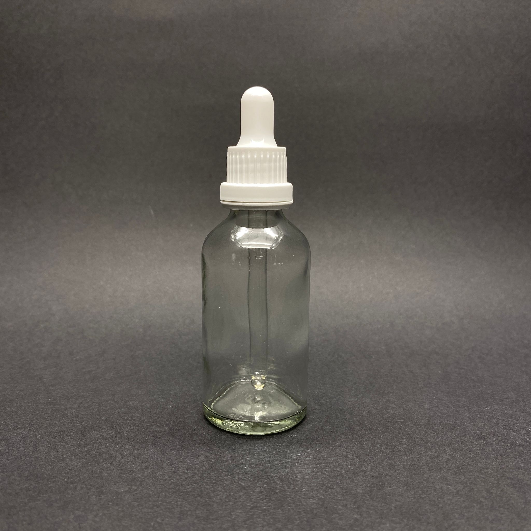 50 Cc Şeffaf Cam Damlalıklı Şişe - Beyaz Emzik - Beyaz Kilitli Plastik Kapak - 50 Ml Saydam Cam Damlalıklı Şişe