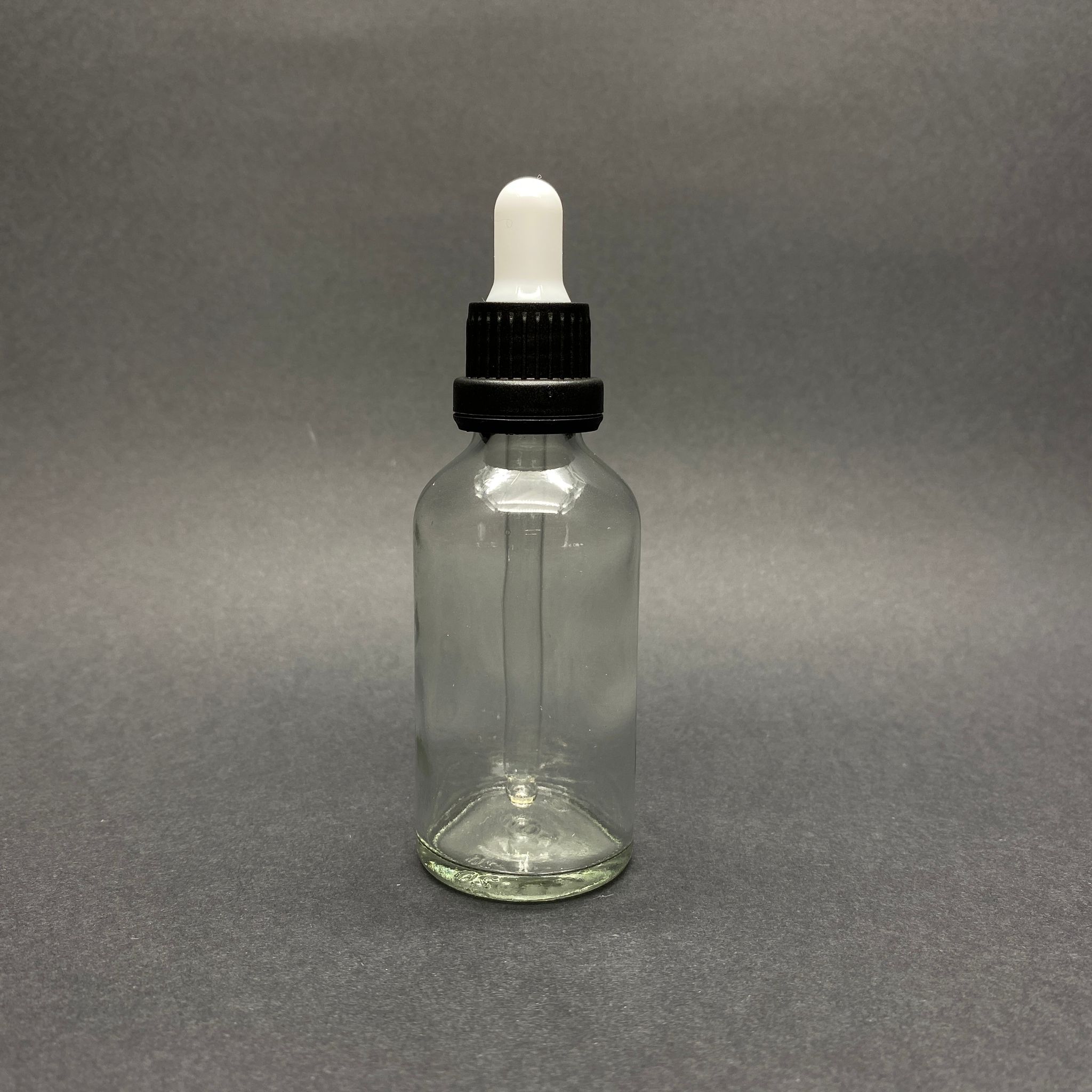 50 Cc Şeffaf Cam Damlalıklı Şişe - Beyaz Emzik - Siyah Kilitli Plastik Kapak - 50 Ml Saydam Cam Damlalıklı Şişe