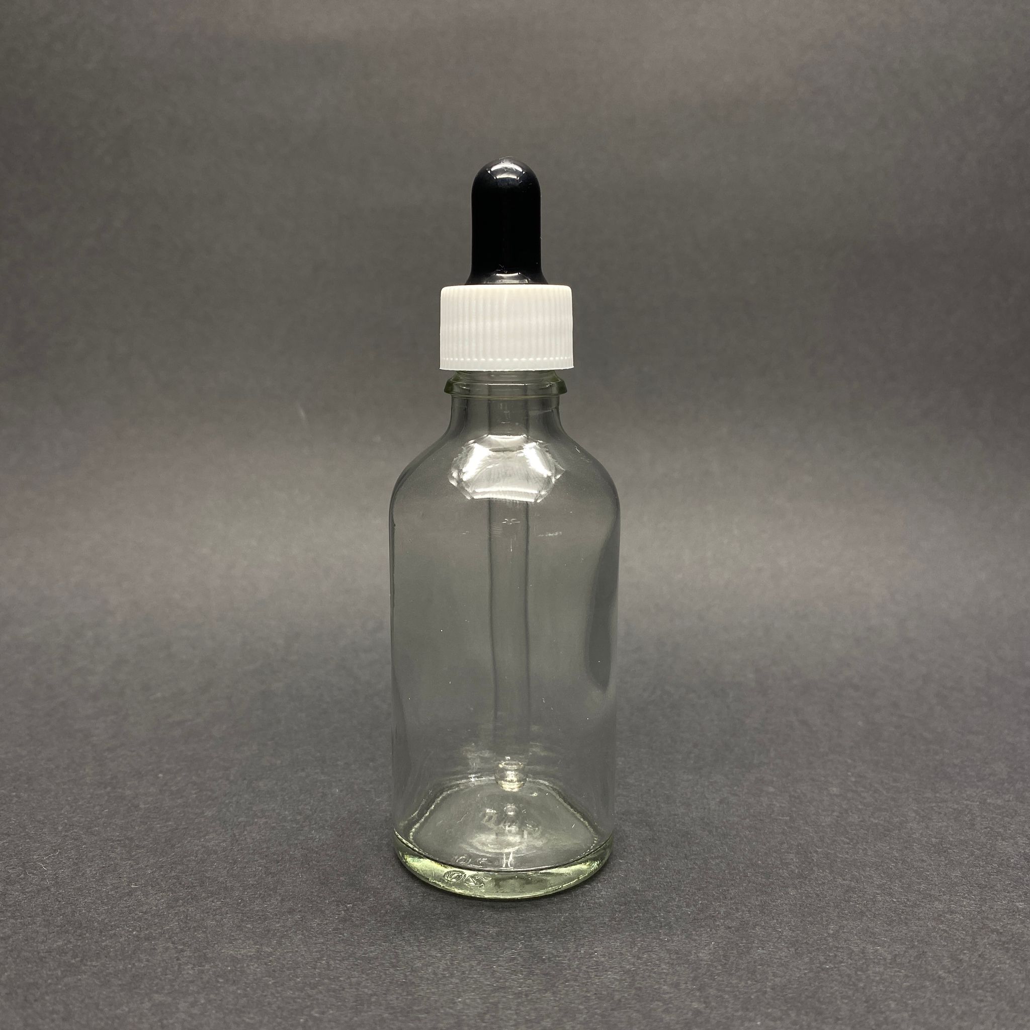 50 Cc Şeffaf Cam Damlalıklı Şişe - Siyah Emzik - Beyaz Plastik Kapak - 50 Ml Saydam Cam Damlalıklı Şişe