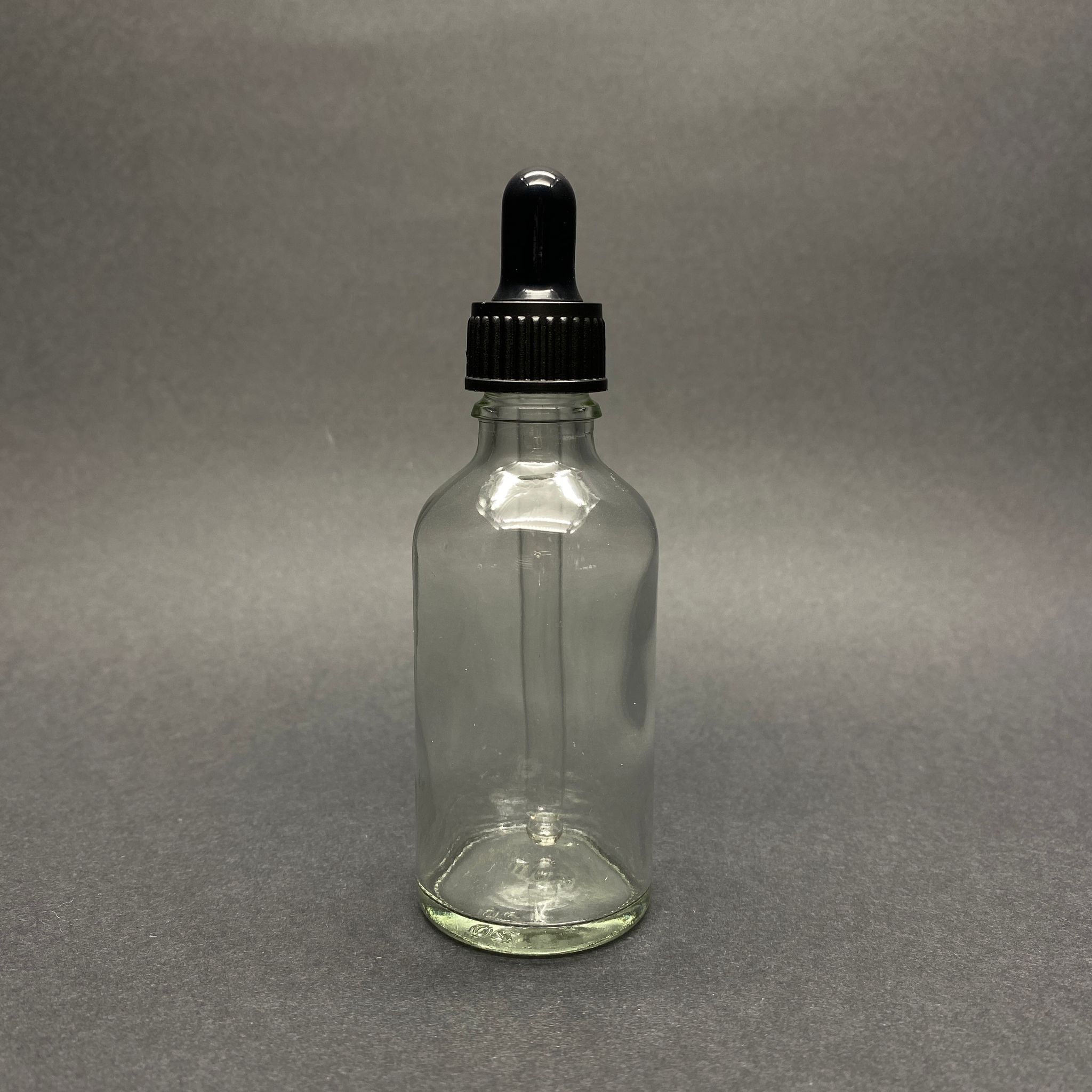 50 Cc Şeffaf Cam Damlalıklı Şişe - Siyah Emzik - Siyah Plastik Kapak - 50 Ml Saydam Cam Damlalıklı Şişe