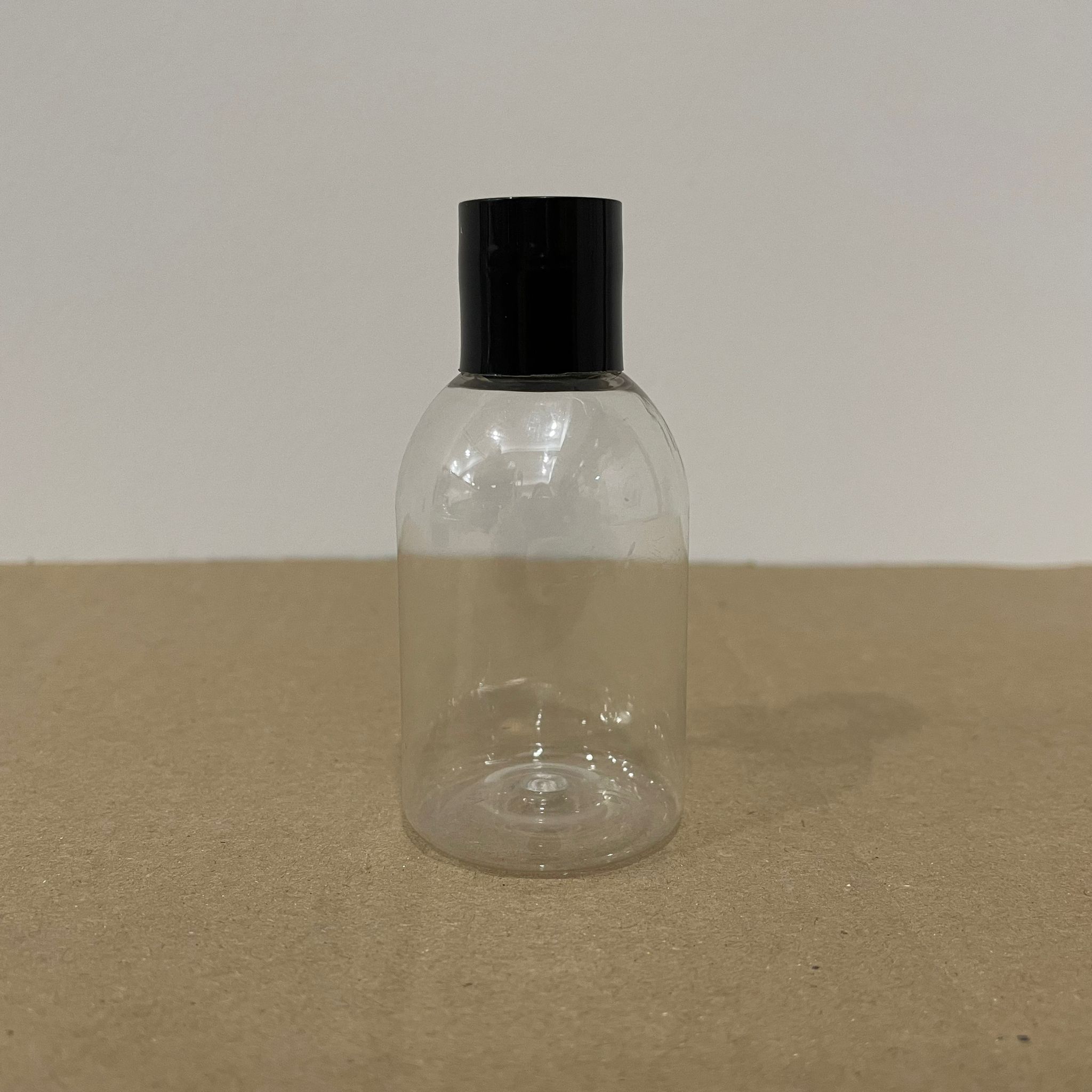 50 Cc Şeffaf Pet Şişe - Siyah Sızdırmaz Kapaklı - 50 Ml Buklet Şişe