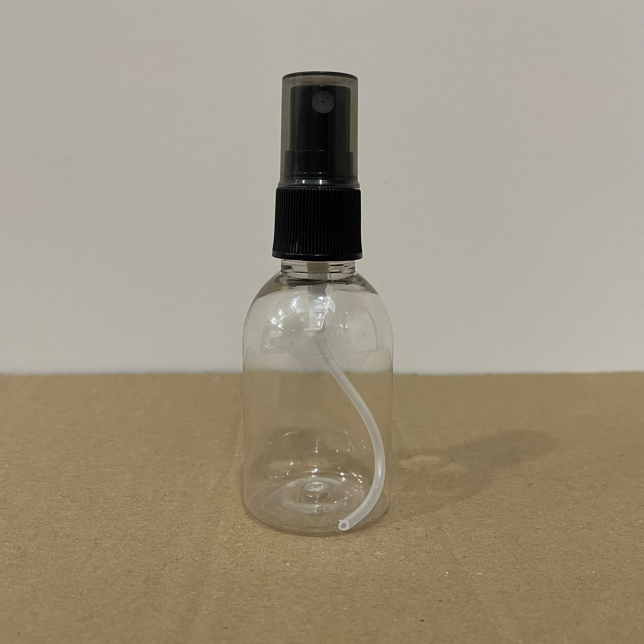 50 Cc Şeffaf Pet Şişe - Siyah Sprey Kapaklı - 50 Ml Sprey Şişe