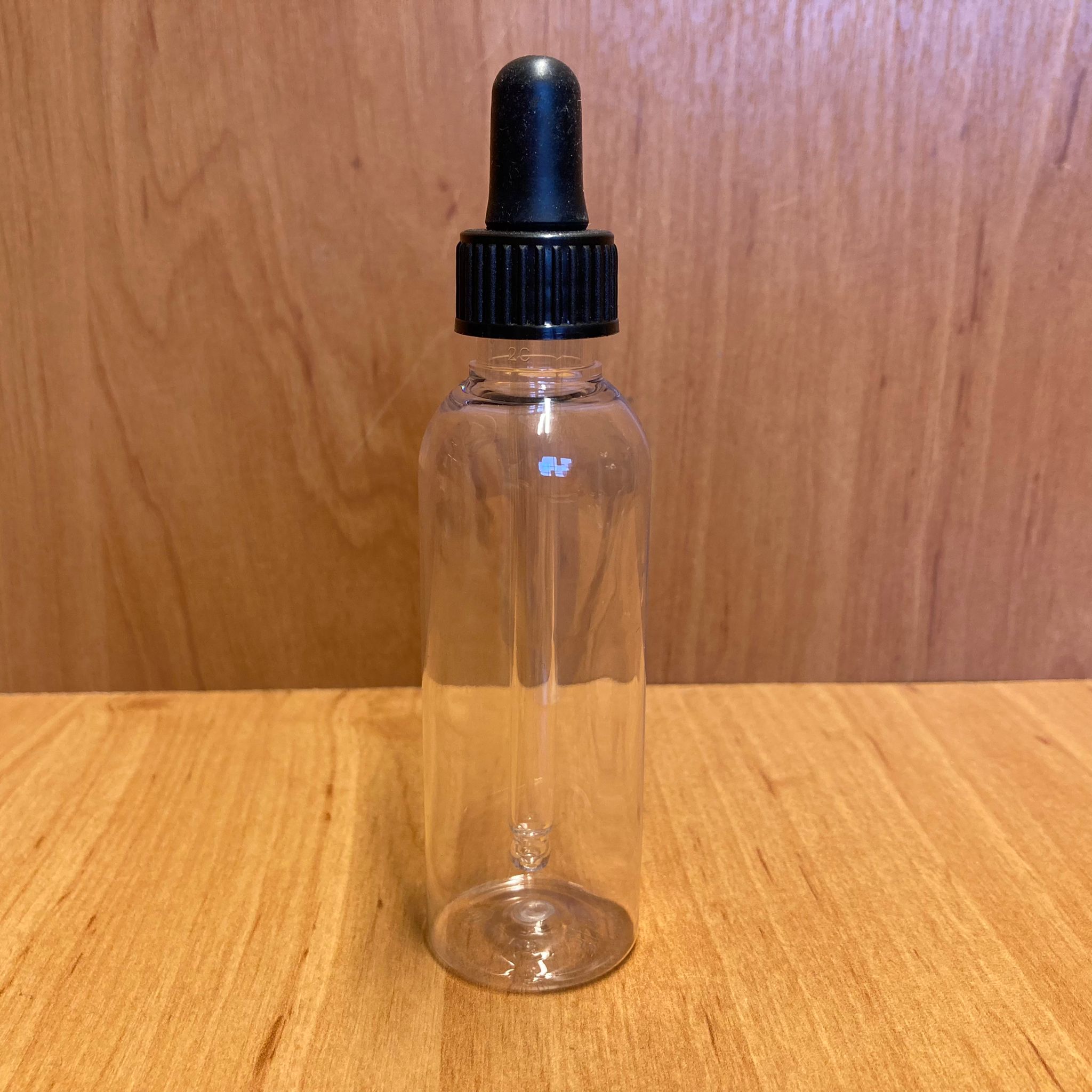 50 Cc Şeffaf Silindir Plastik Cam Damlalıklı Şişe - Siyah Emzik - Siyah Plastik Kapak - 50 Ml Plastik Cam Damlalıklı Şişe